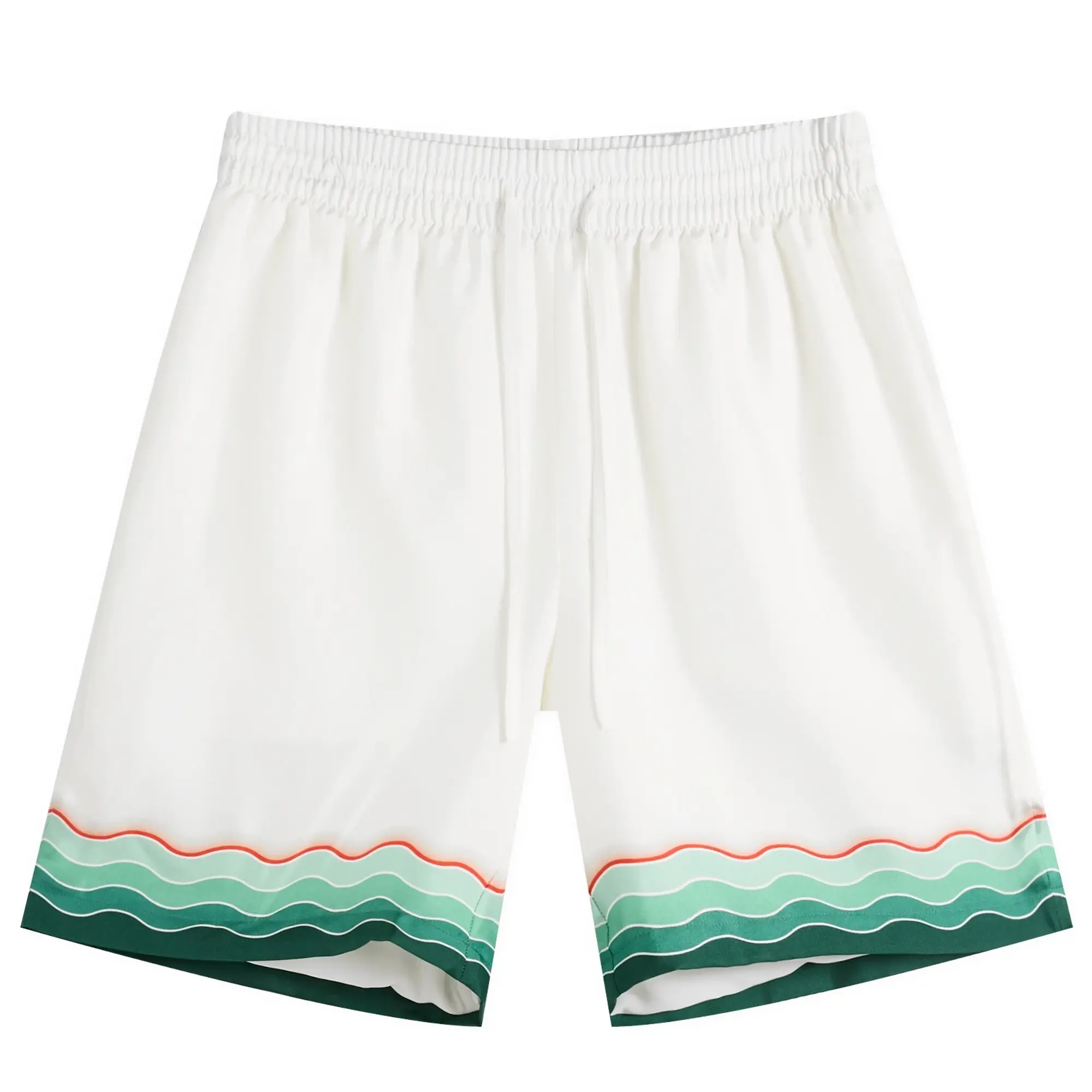 Casablanca Men's Silk Twill Montagne Drawstring Shorts White