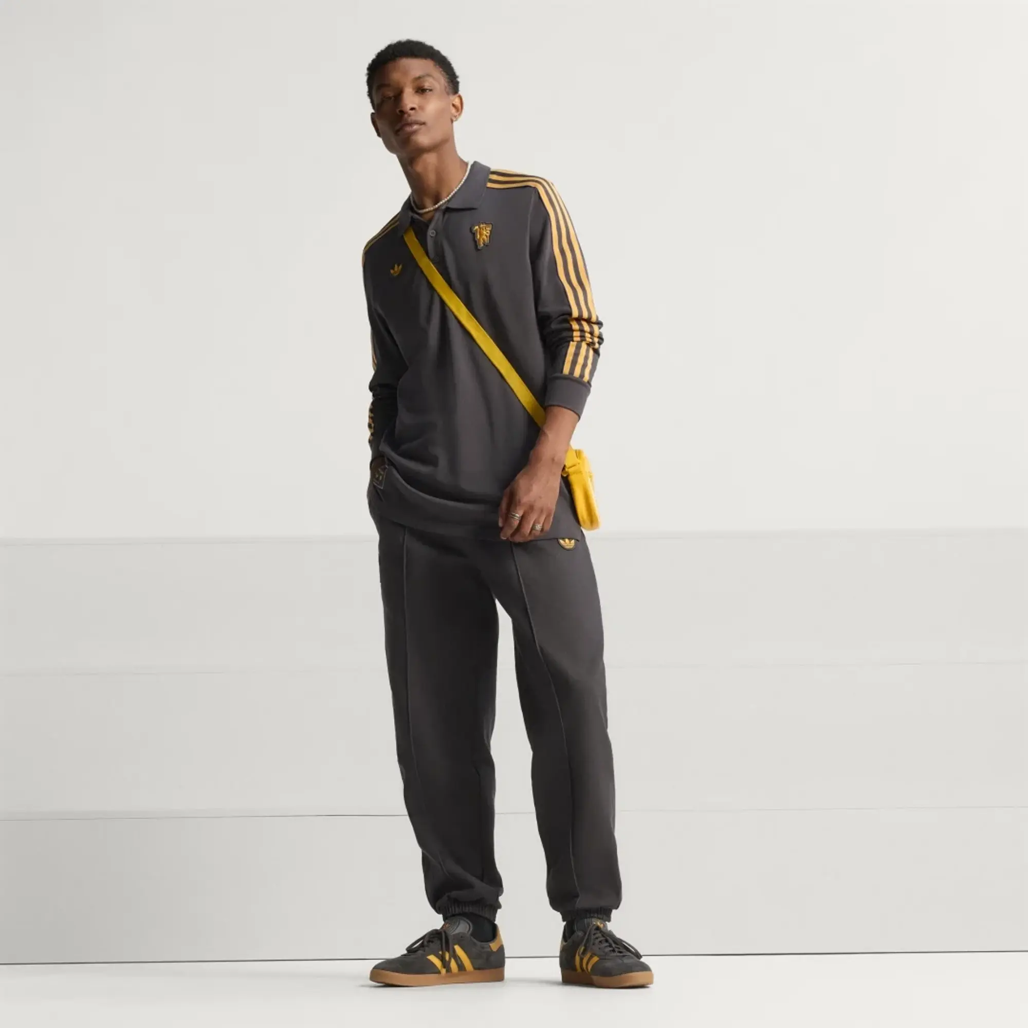 adidas Manchester United Terrace Icons Long Sleeve Polo Shirt