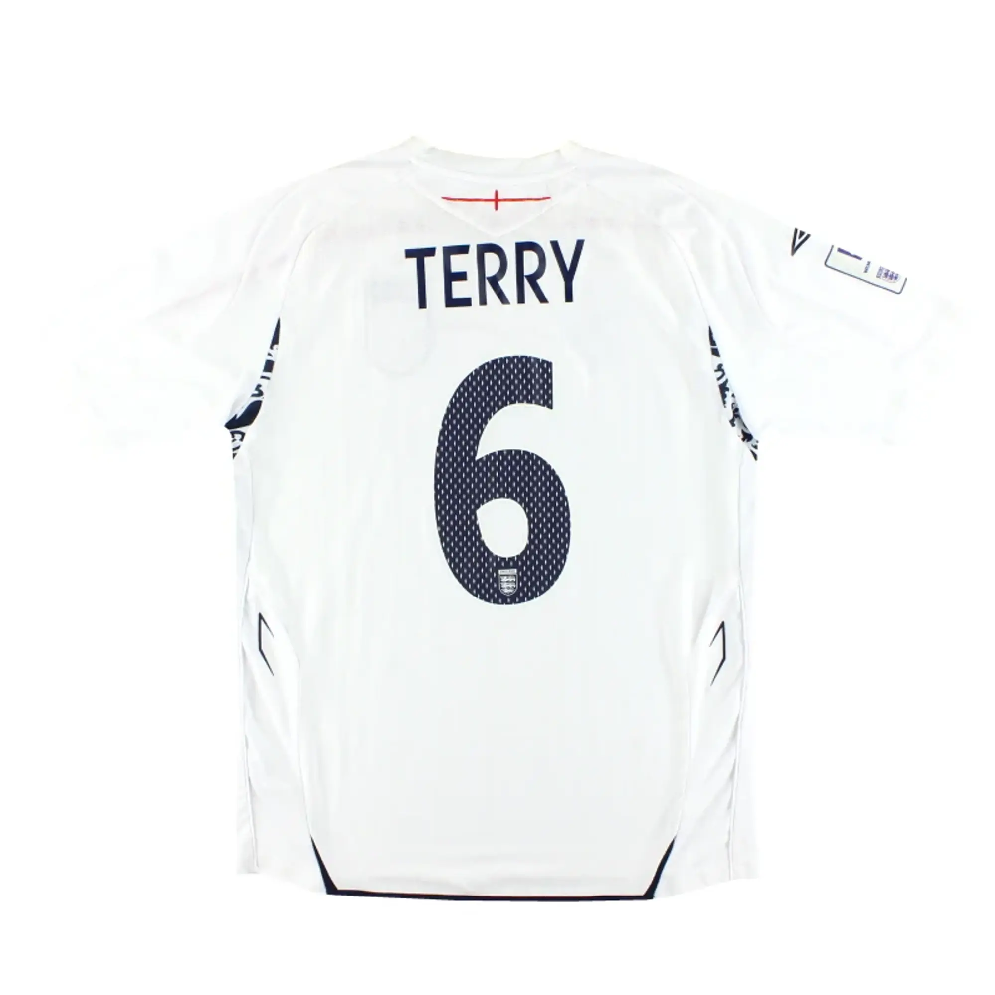 2007-09 England v Brazil Umbro Home Shirt Terry #6 L - England / Excellent 
