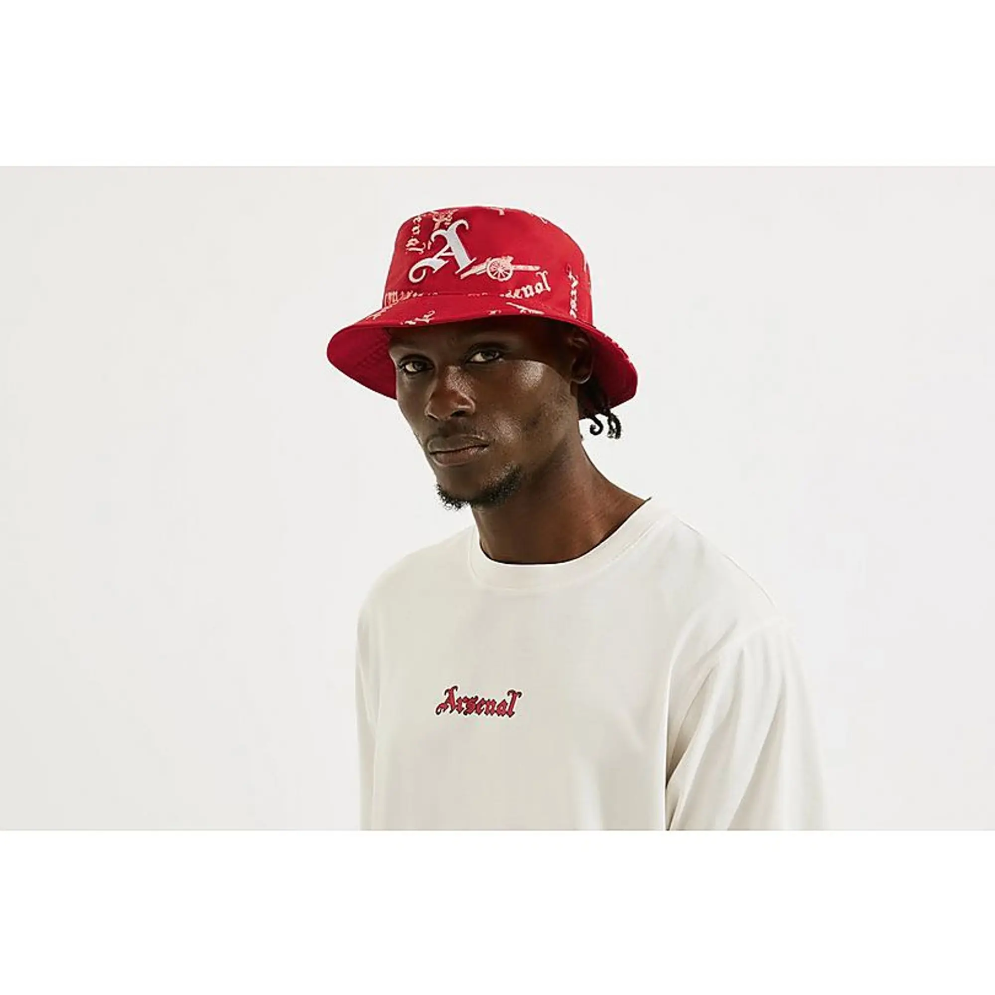 Arsenal 47 Gothic Text Bucket Hat, Red
