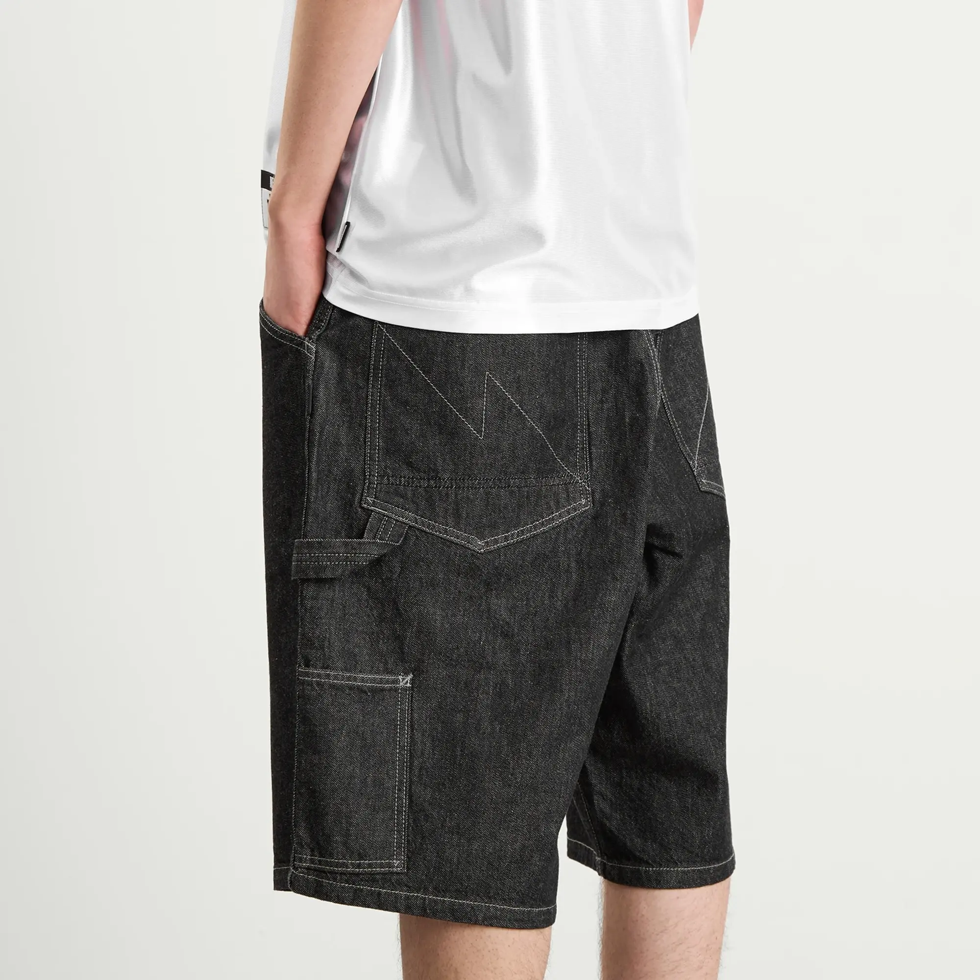 Neighborhood Men's Denim Painter Shorts Black