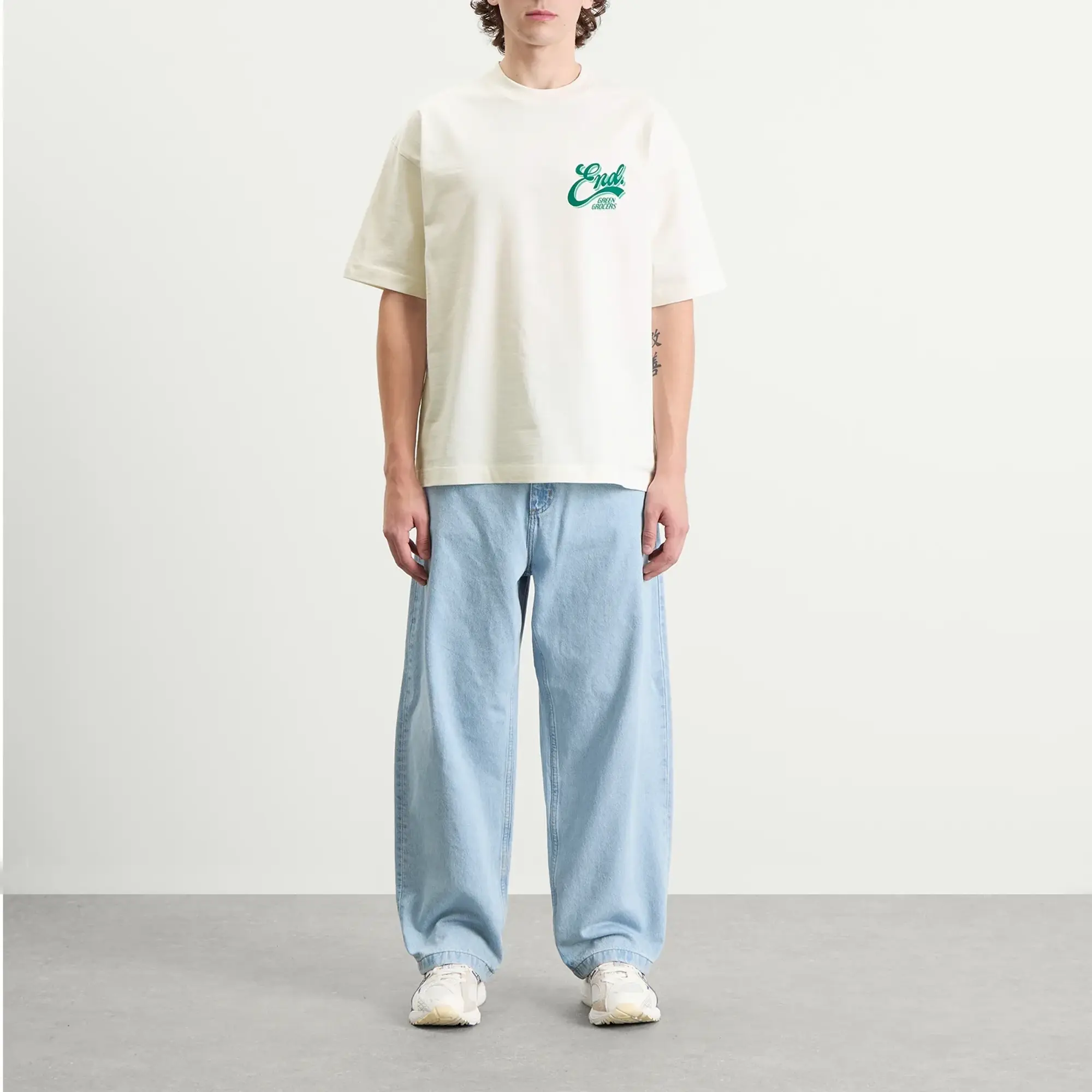 END. Outdoor Sign T-Shirt Ecru