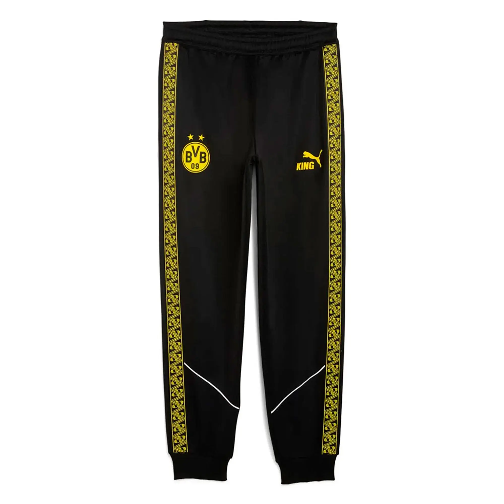PUMA Borussia Dortmund King Anthem Pants Men, Black/Faster Yellow, size 3XL