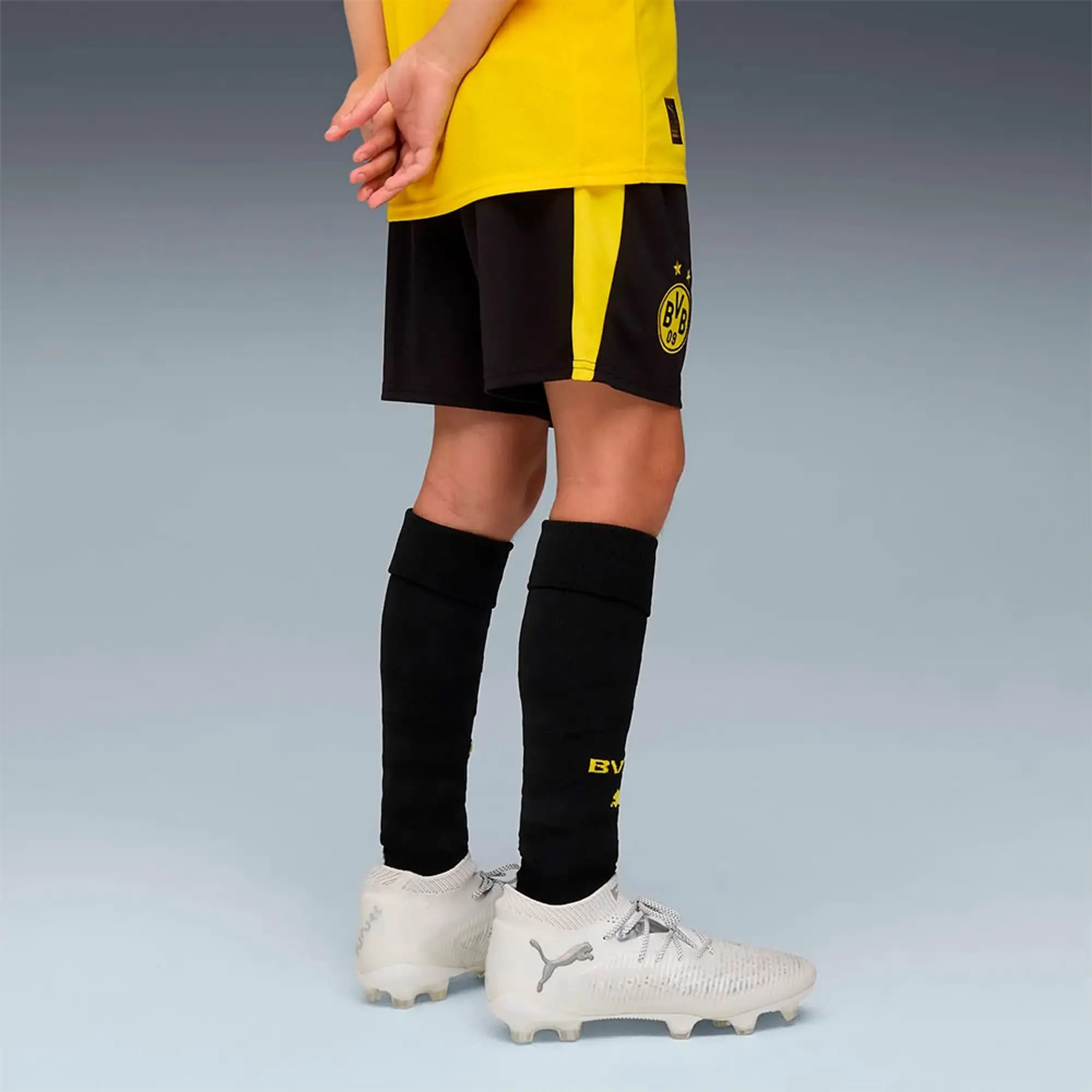 PUMA Borussia Dortmund 25/26 Shorts Youth, Black/Faster Yellow, size 11-12 Youth