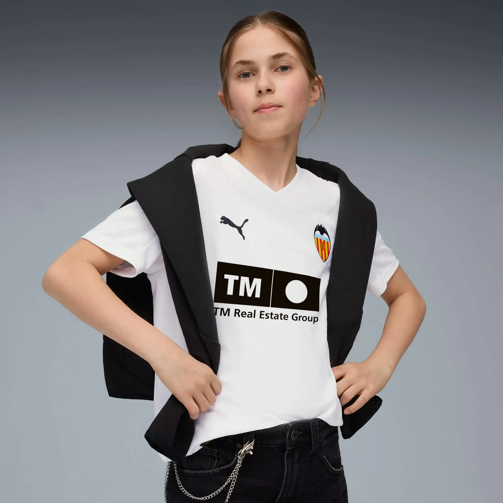 PUMA Valencia CF 25/26 Home Jersey Youth, White, size 11-12 Youth