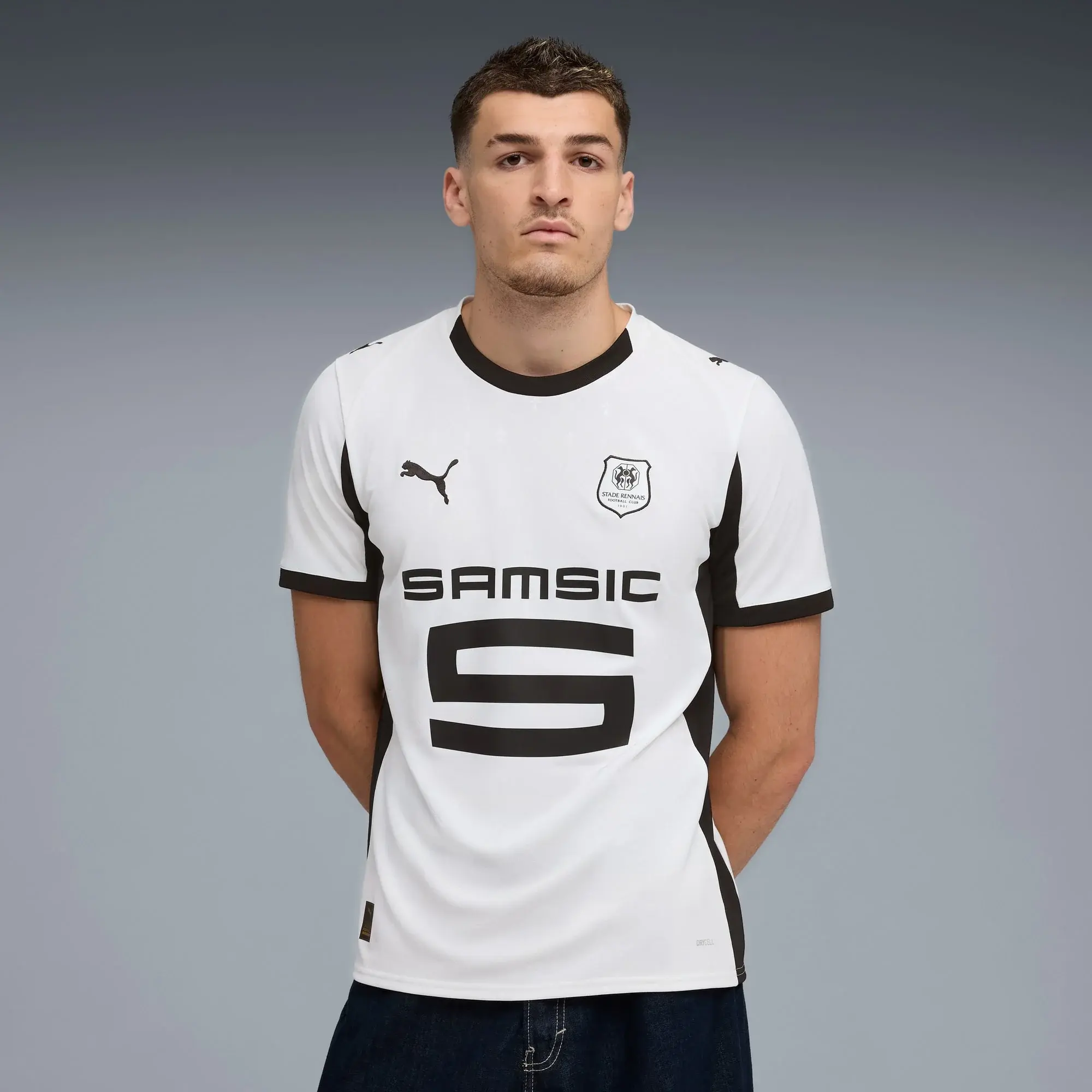 PUMA Stade Rennais FC 25/26 Away Jersey Men, White/Black, size 3XL
