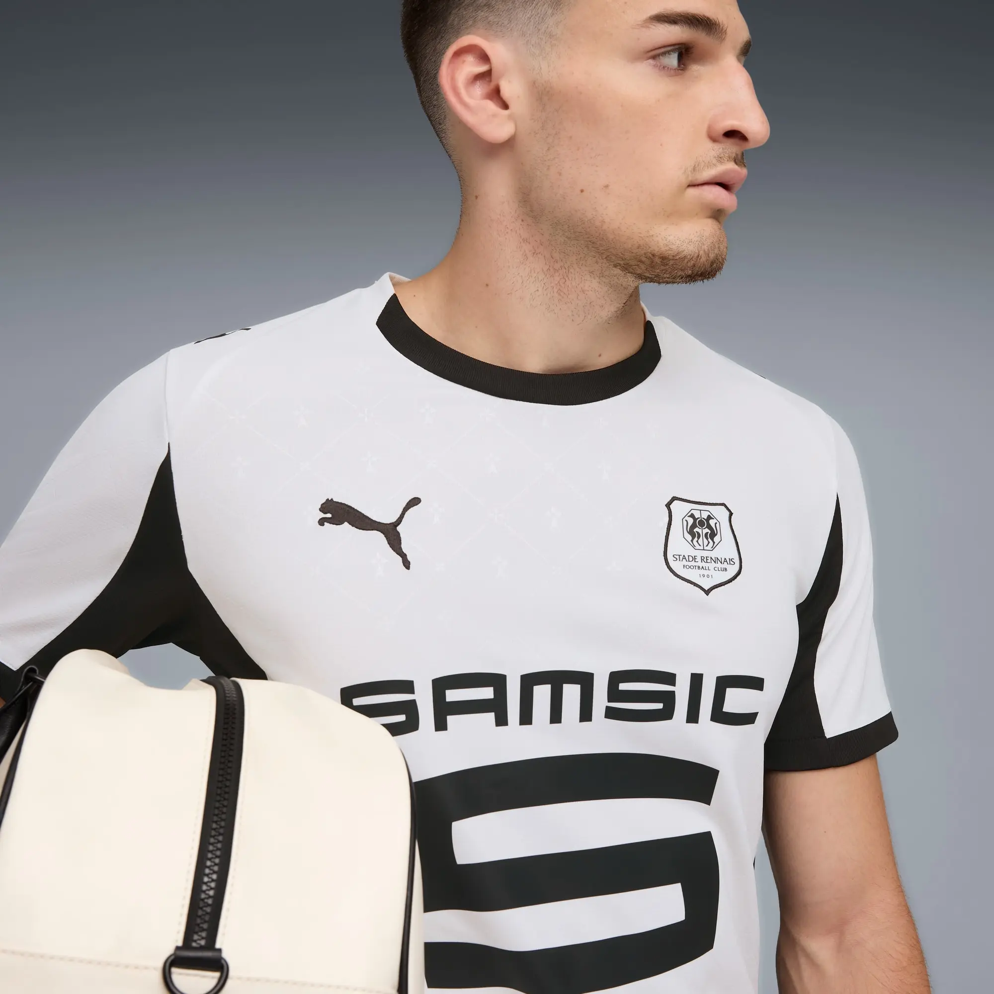 PUMA Stade Rennais FC 25/26 Away Jersey Men, White/Black, size 3XL