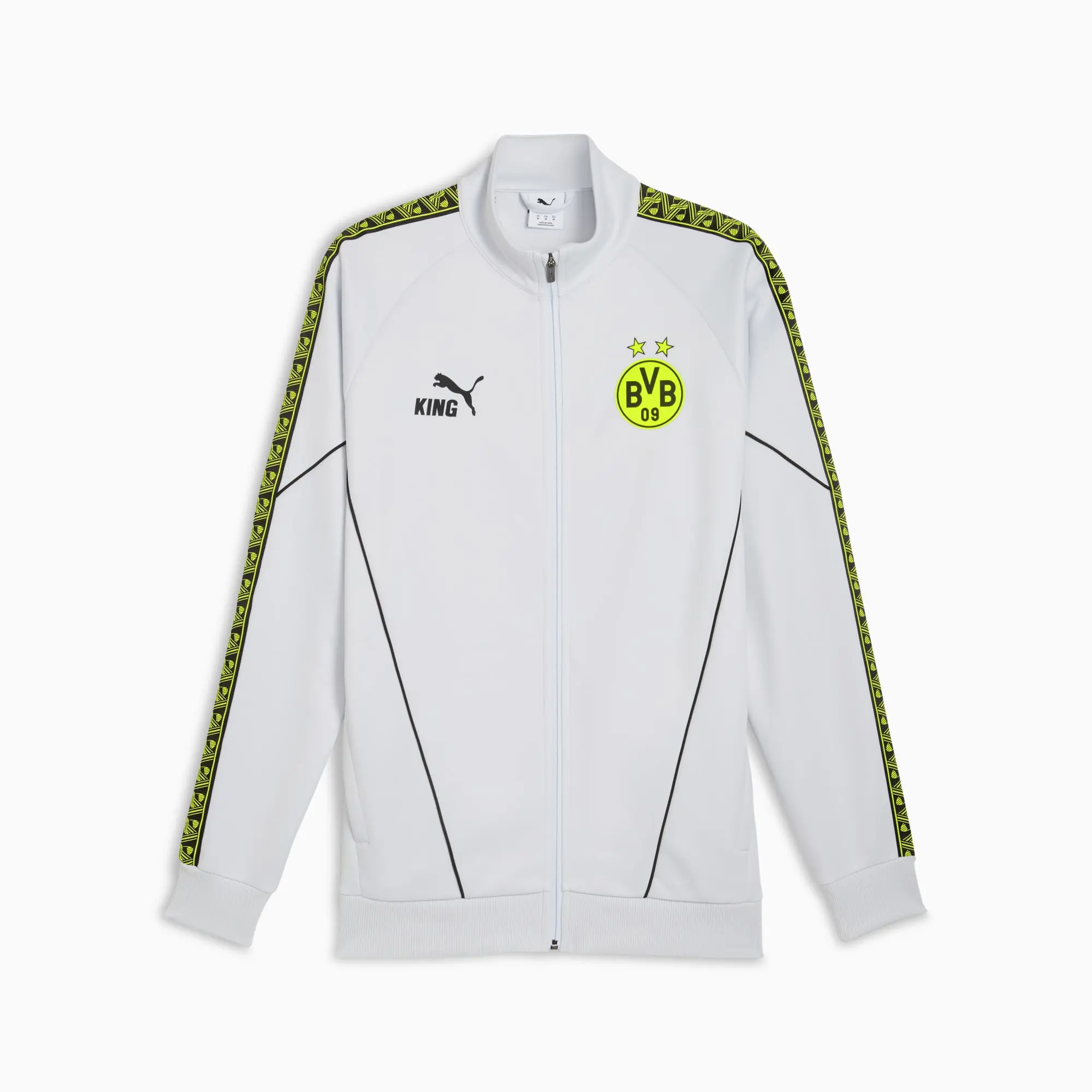 PUMA Borussia Dortmund King Anthem Jacket Men, Silver Mist/Yellow Alert, size 3XL