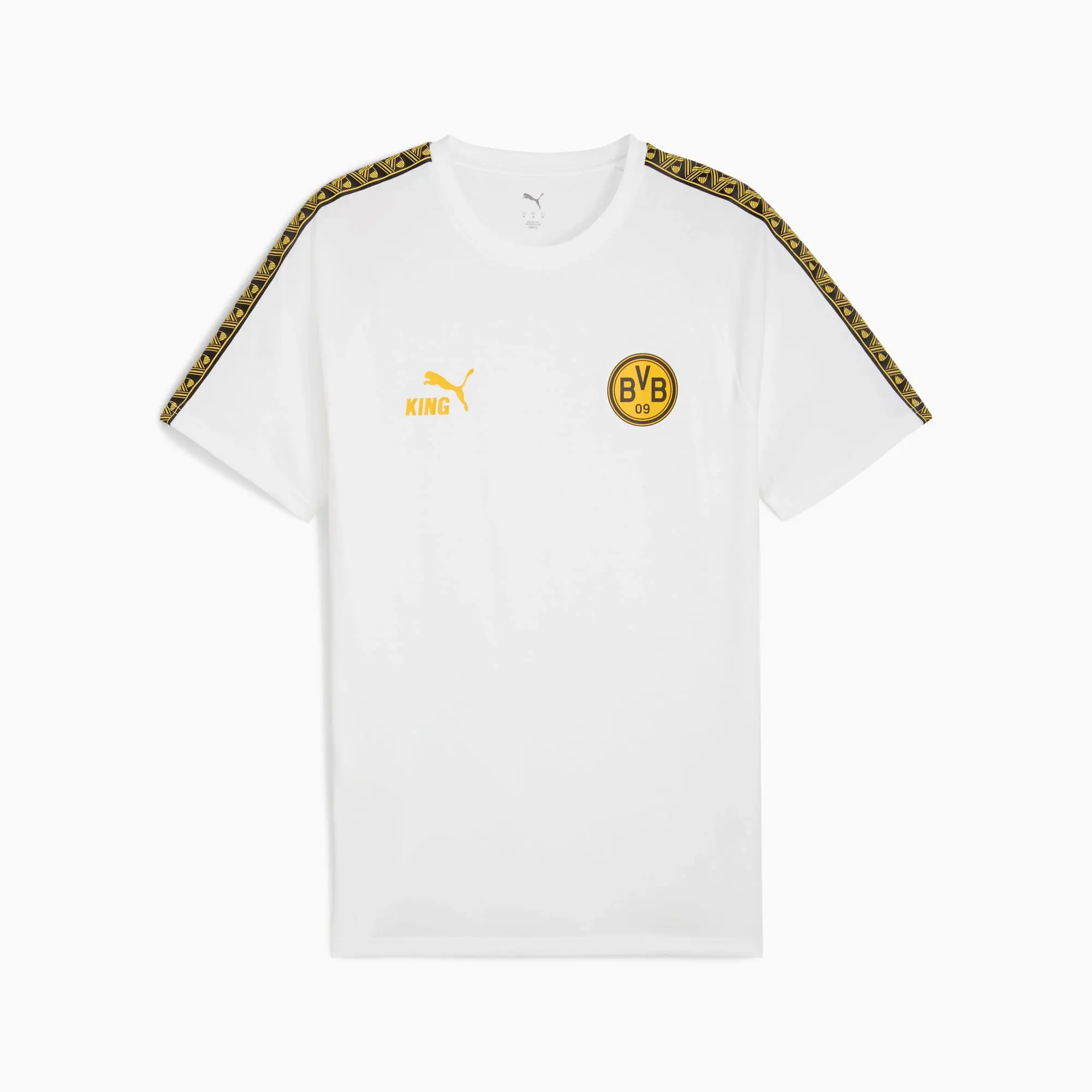 PUMA Borussia Dortmund King T-Shirt Men, White/Yellow Sizzle, size 3XL