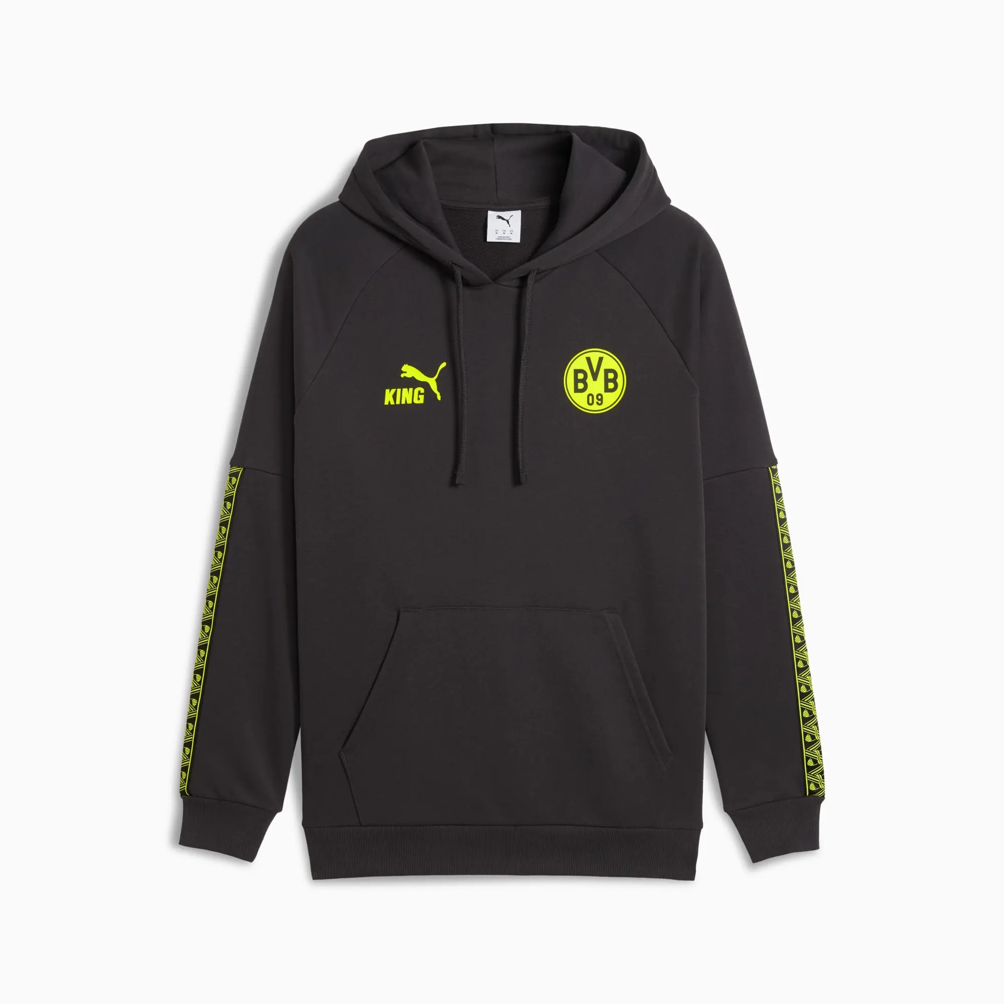 PUMA Borussia Dortmund King Hoodie Men, Flat Dark Grey/Yellow Alert, size 3XL