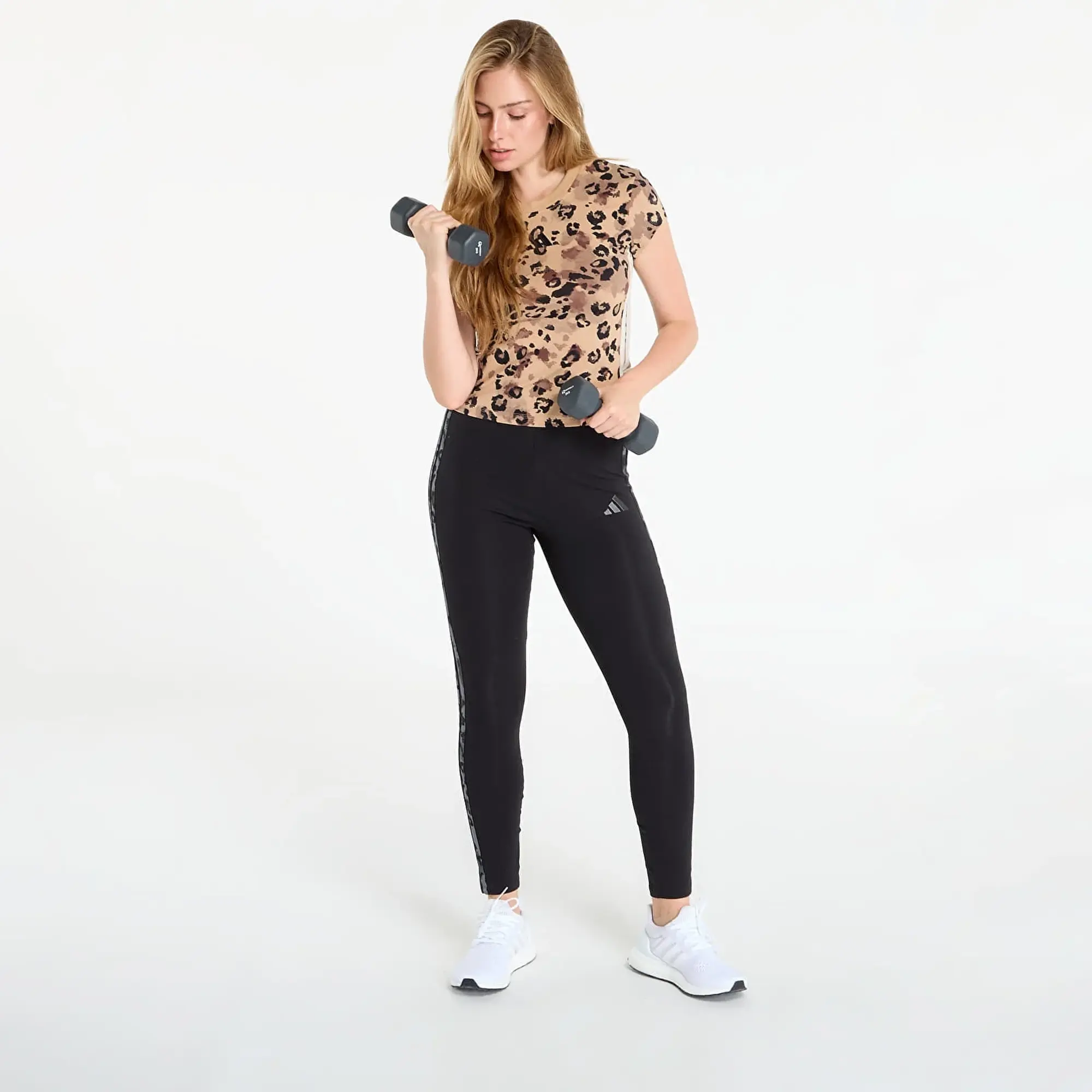 T-Shirt Adidas Animal Print 3-Stripes Tee Multicolor/ Warm Sand M