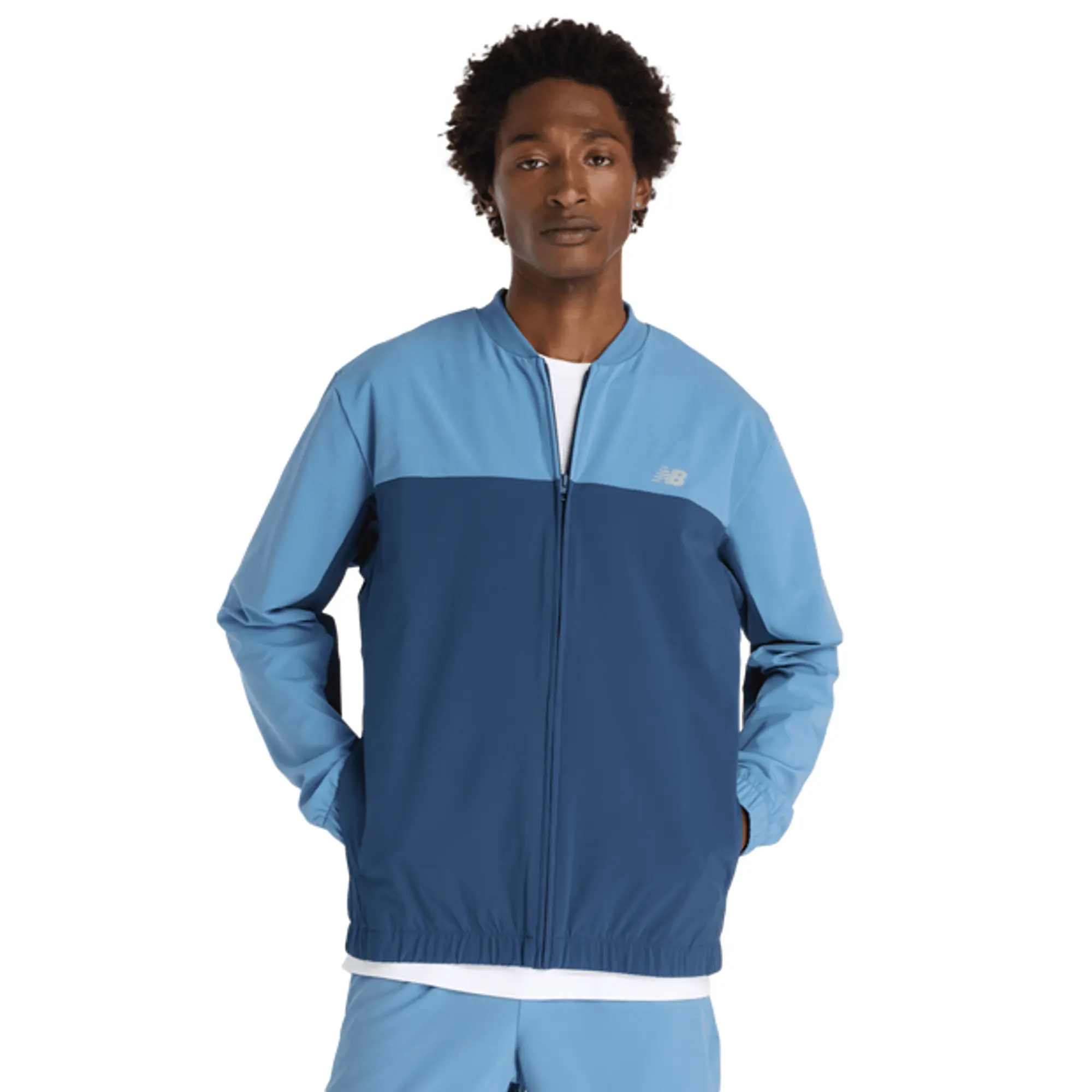 New Balance Stretch Bomber Jacket Men Jackets - Blue