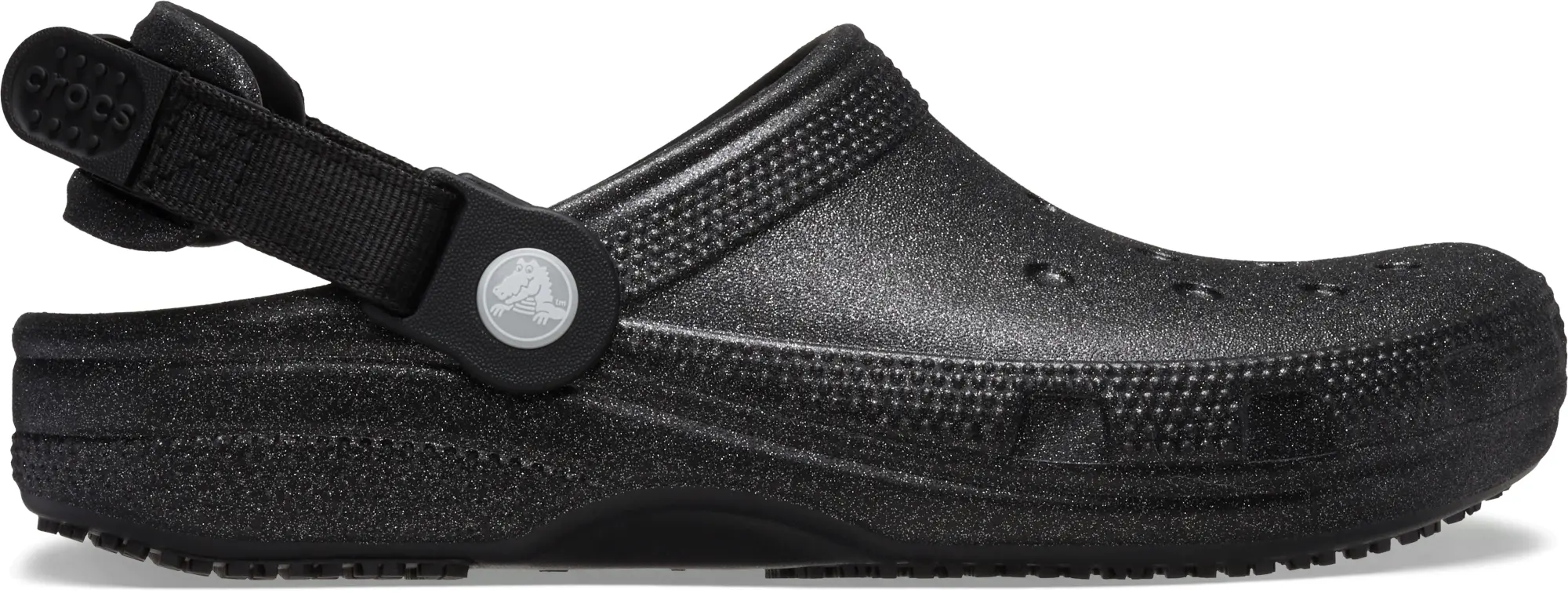 Crocs | Unisex | Classic Work Graphic | Clogs | Black Glitter | W4/M3