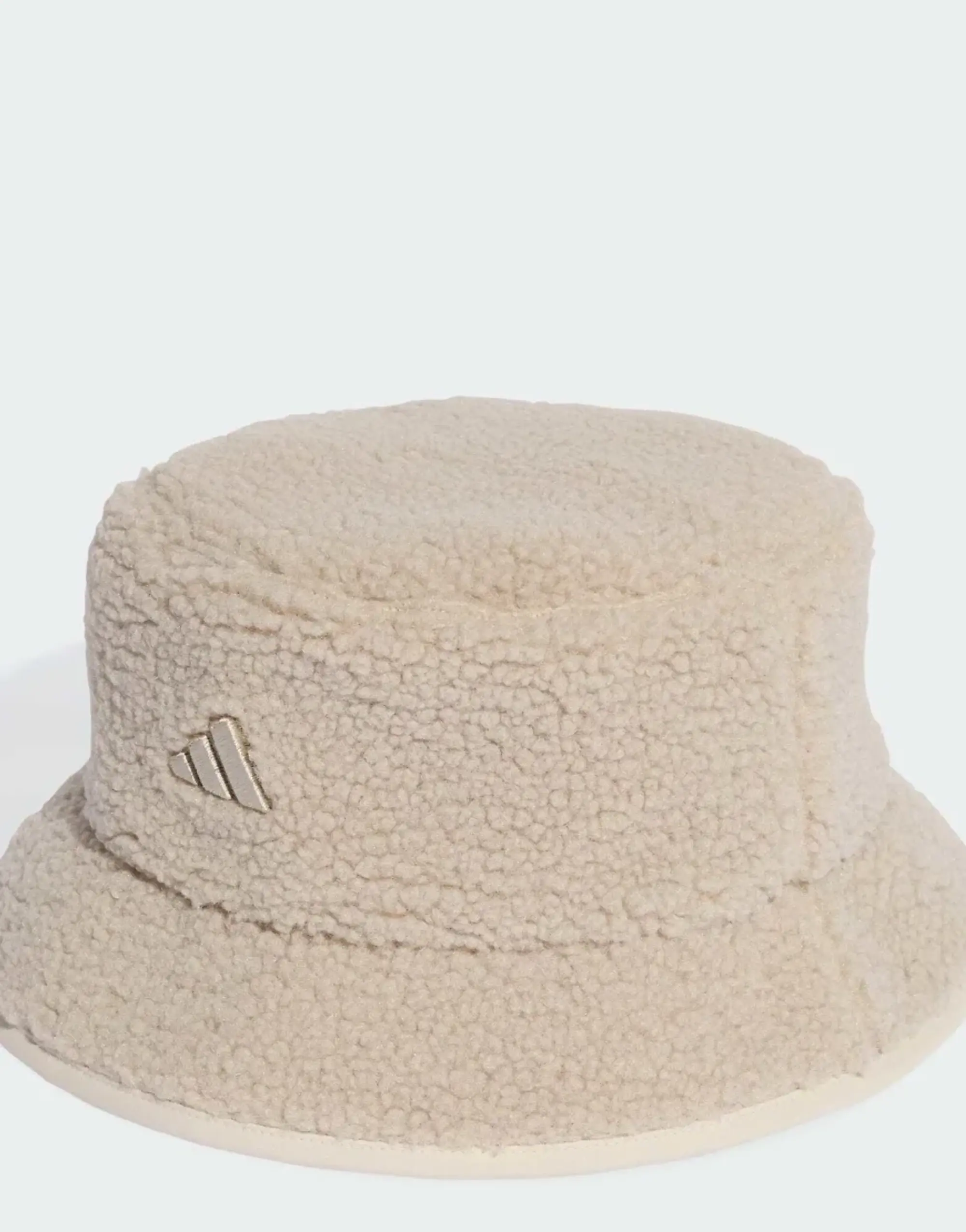 Adidas Performance Winterized Teddy Fleece Bucket Hat In Beige-Neutral