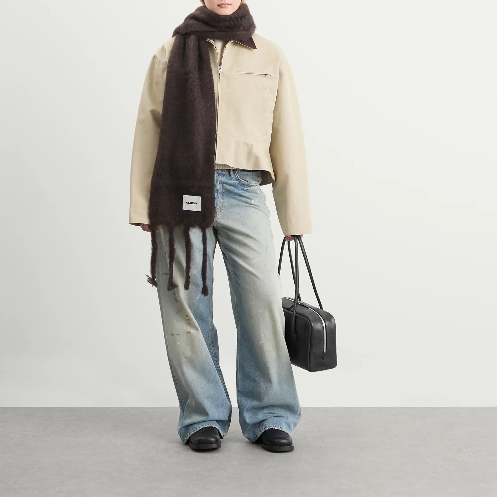 Jil Sander+ Women's Plain Scarf Burgundy