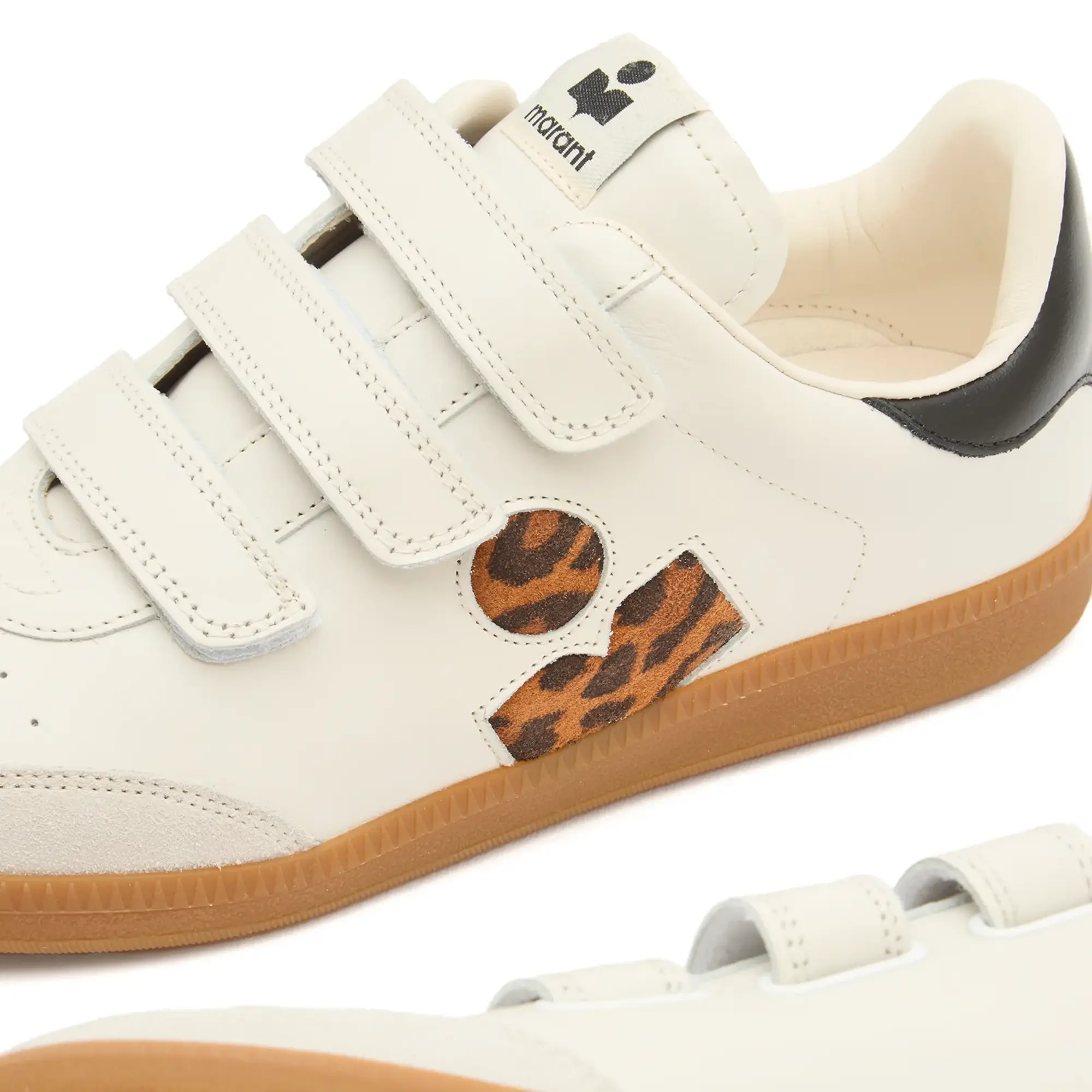 Isabel Marant Women's Beth Velcro Sneaker Ecru/Leopard
