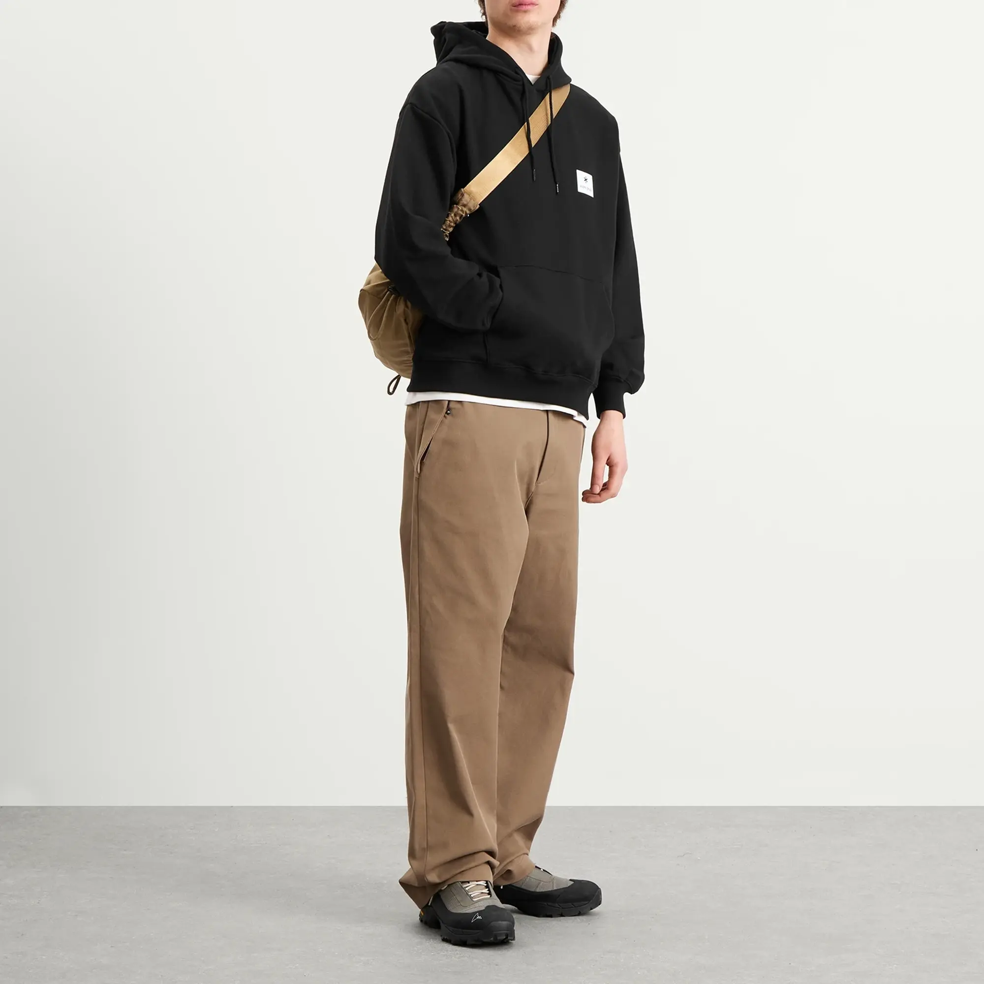 Snow Peak Men's Square Logo Hoodie Black