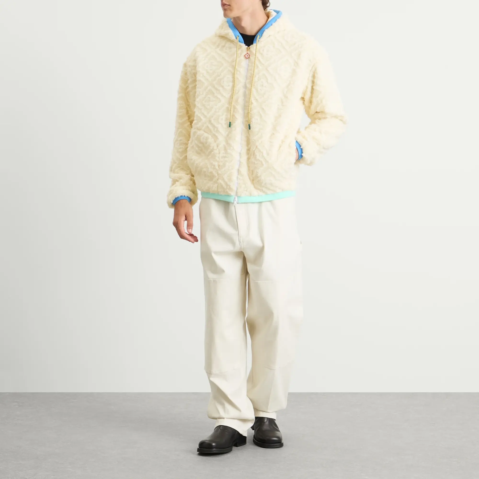 Casablanca Men's Monogram Fleece Jacket White