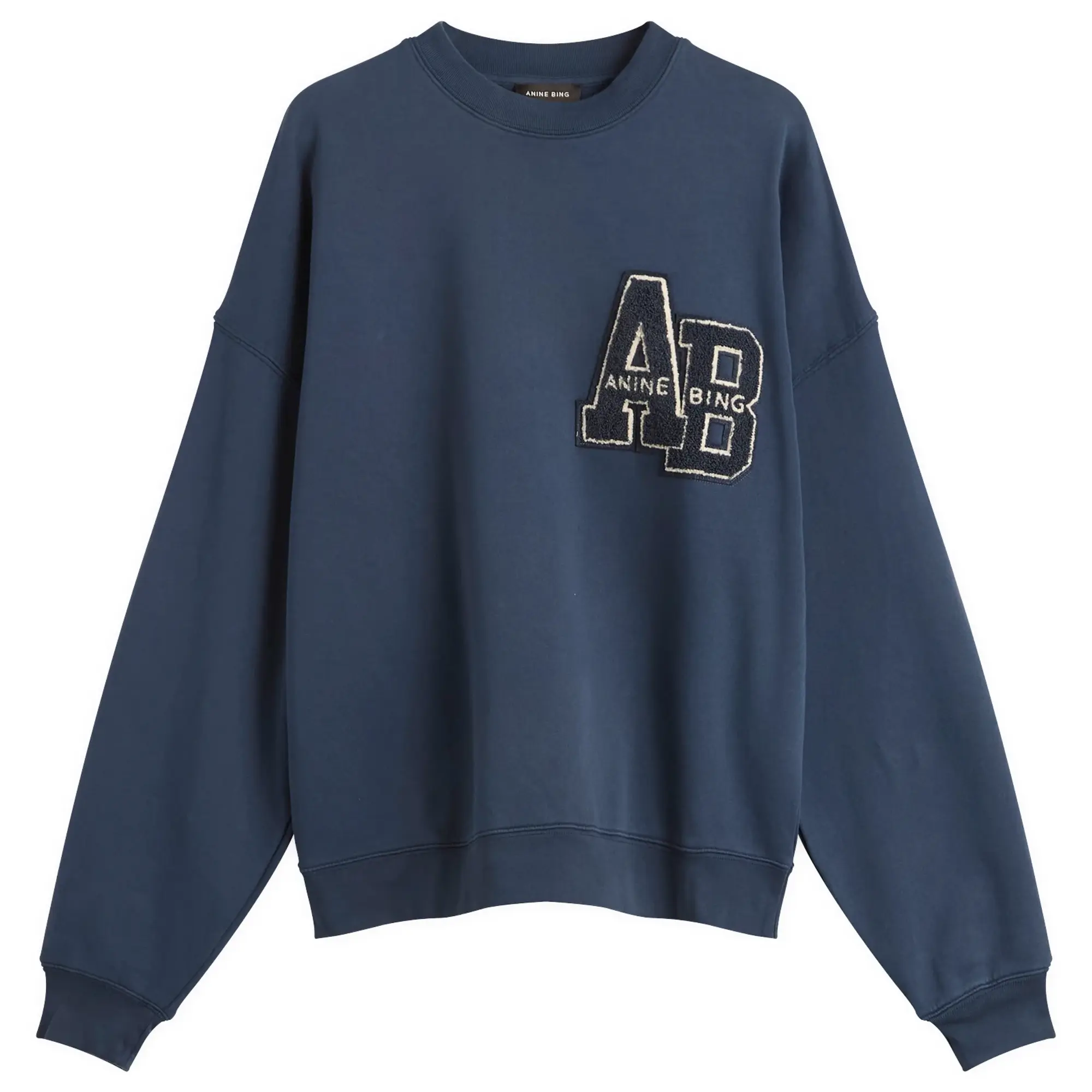 Anine Bing Women's Miles Oversized Letterman Sweatshirt Dark Blue