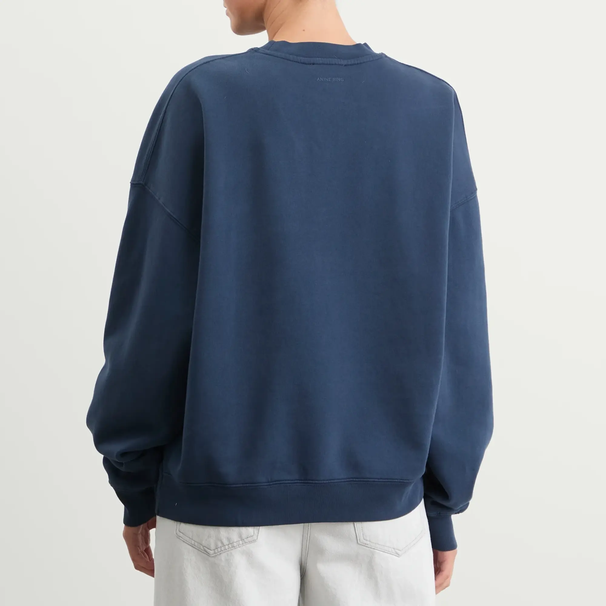 Anine Bing Women's Miles Oversized Letterman Sweatshirt Dark Blue