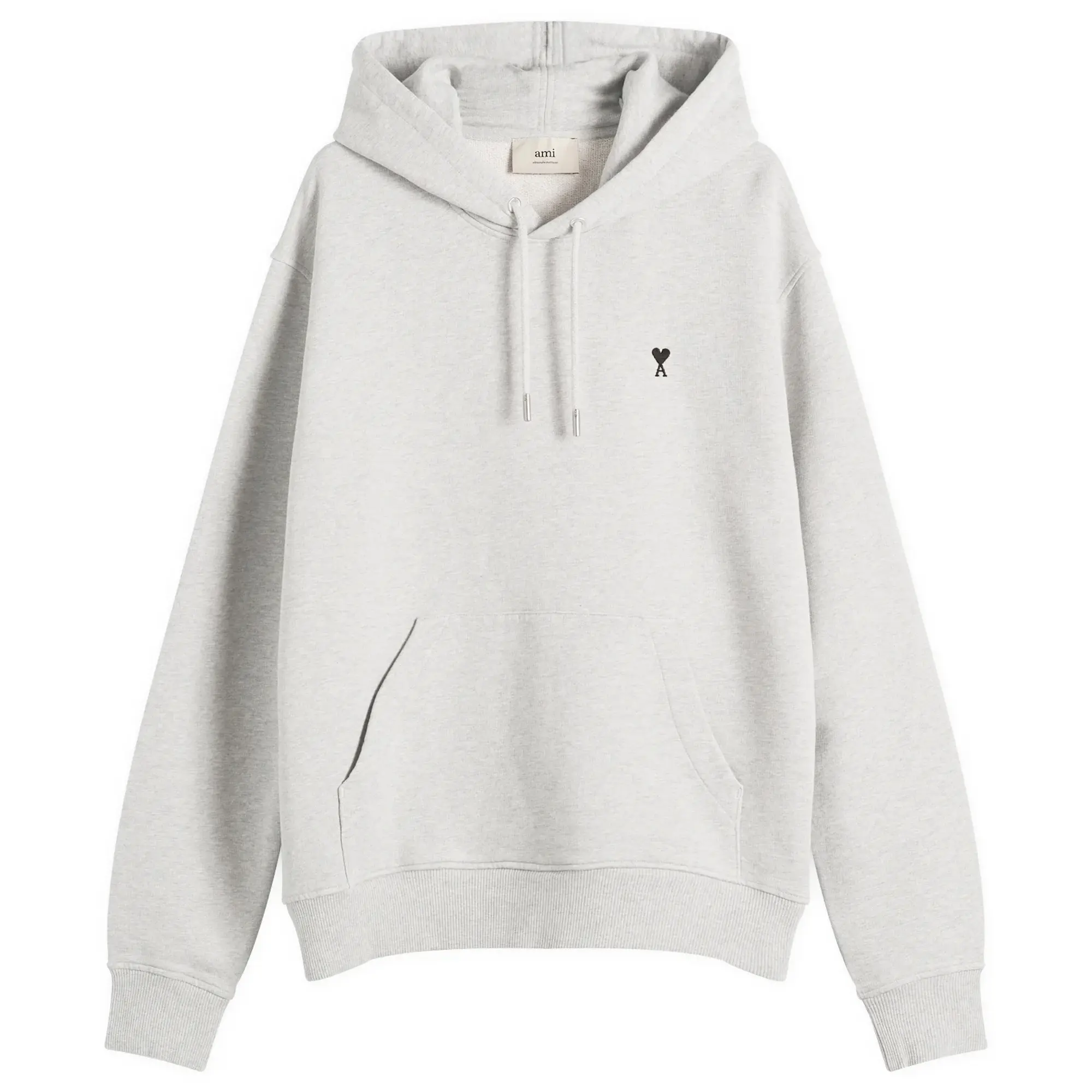 AMI Paris Men's Loopback Light Fleece ADC Hoodie Gris Cendre Chine