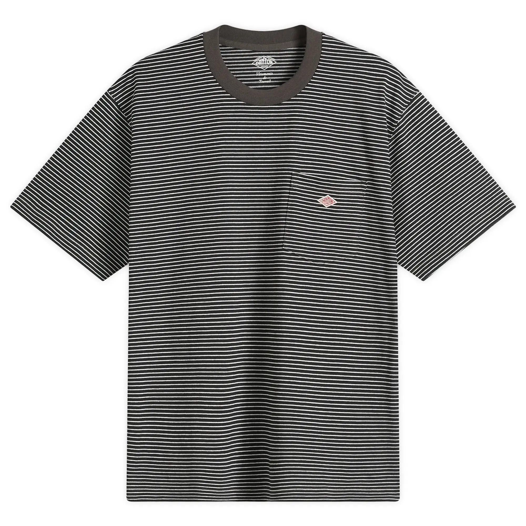 Danton Men's Pocket T-Shirt Black/White Stripe