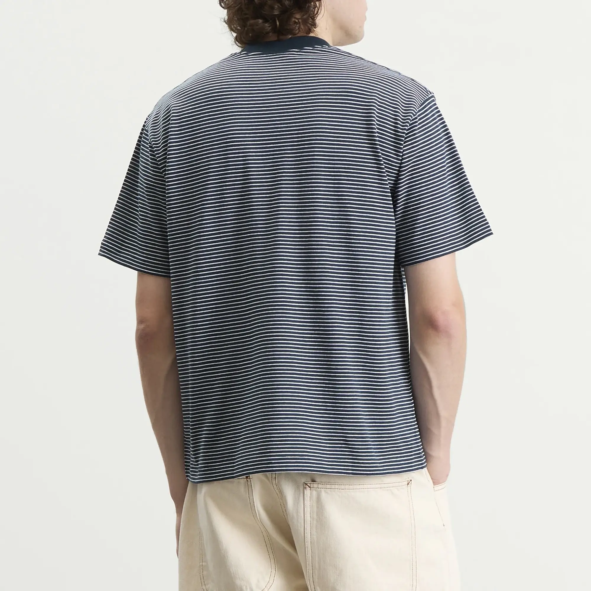 Danton Men's Pocket T-Shirt Green/White Stripe
