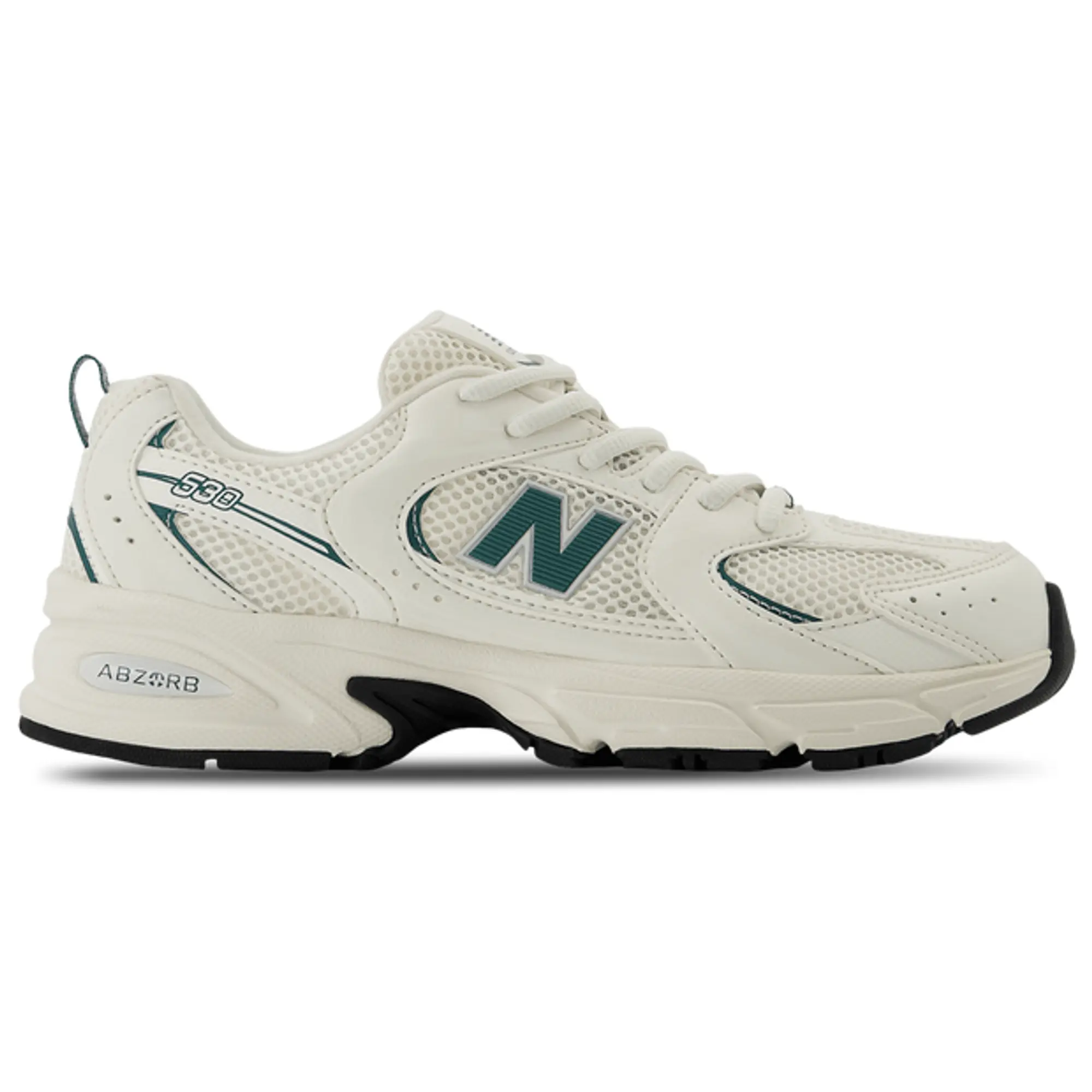 New Balance Kids' 530 LACE in White/Green Synthetic
