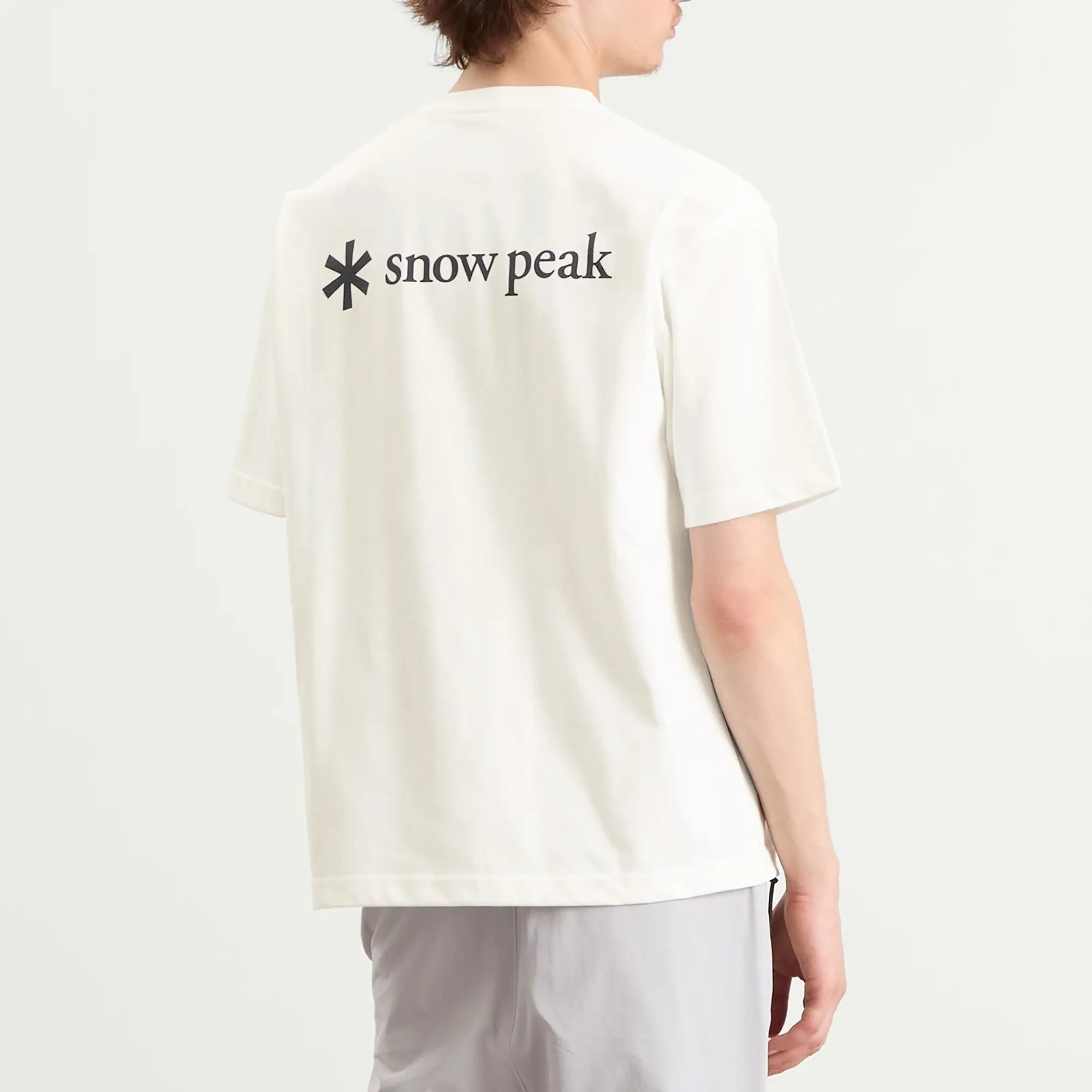 Snow Peak Men's Back Printed Logo T-Shirt Off White