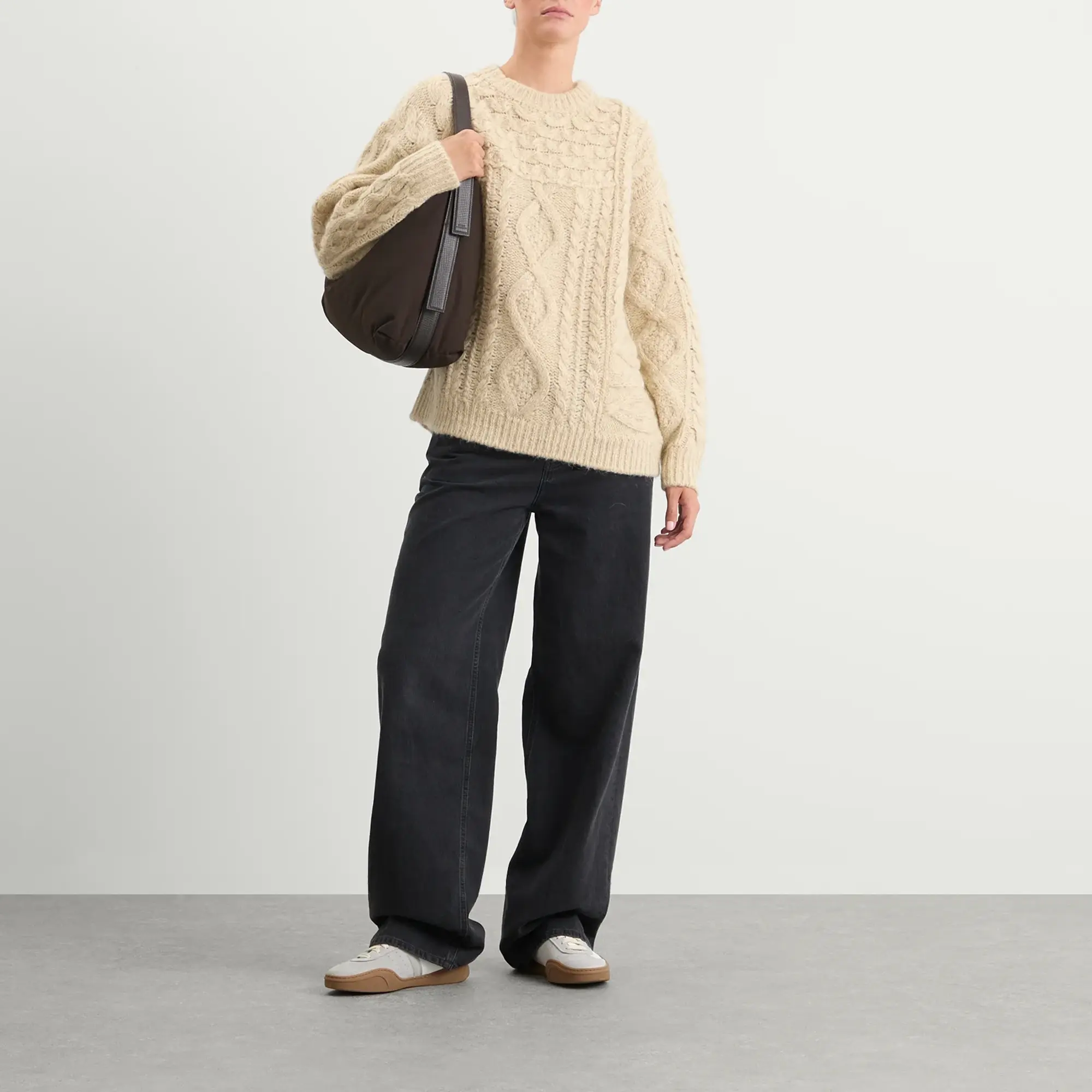 Isabel Marant Women's Étoile Deotille Cable Knit Sweater Beige