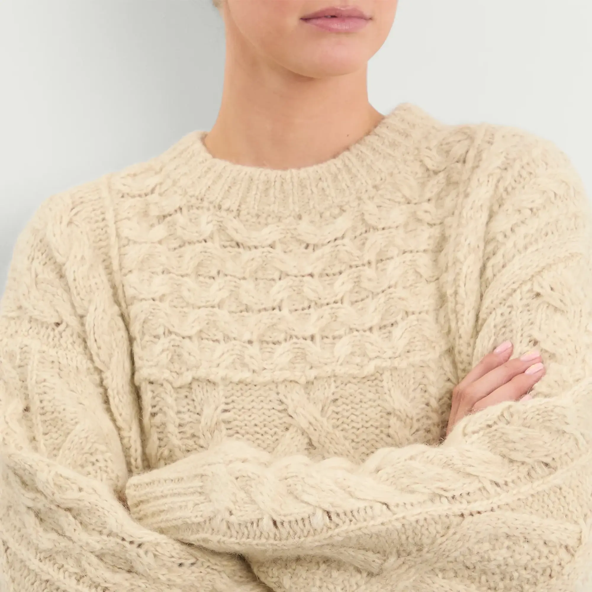 Isabel Marant Women's Étoile Deotille Cable Knit Sweater Beige