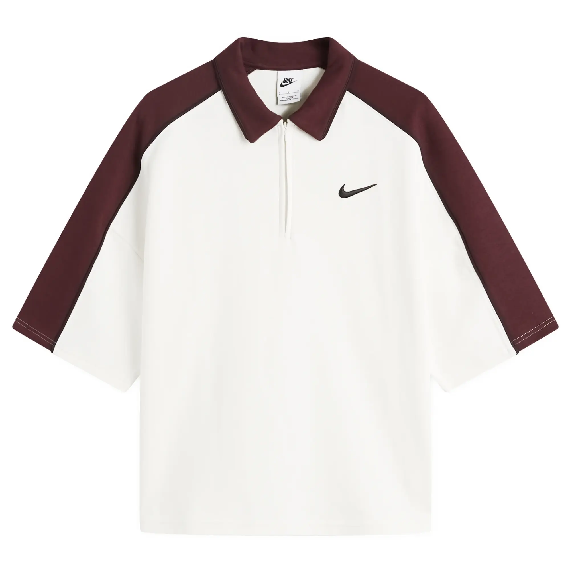 Nike Women's Sports Polo Top Sail/Burgundy Crush