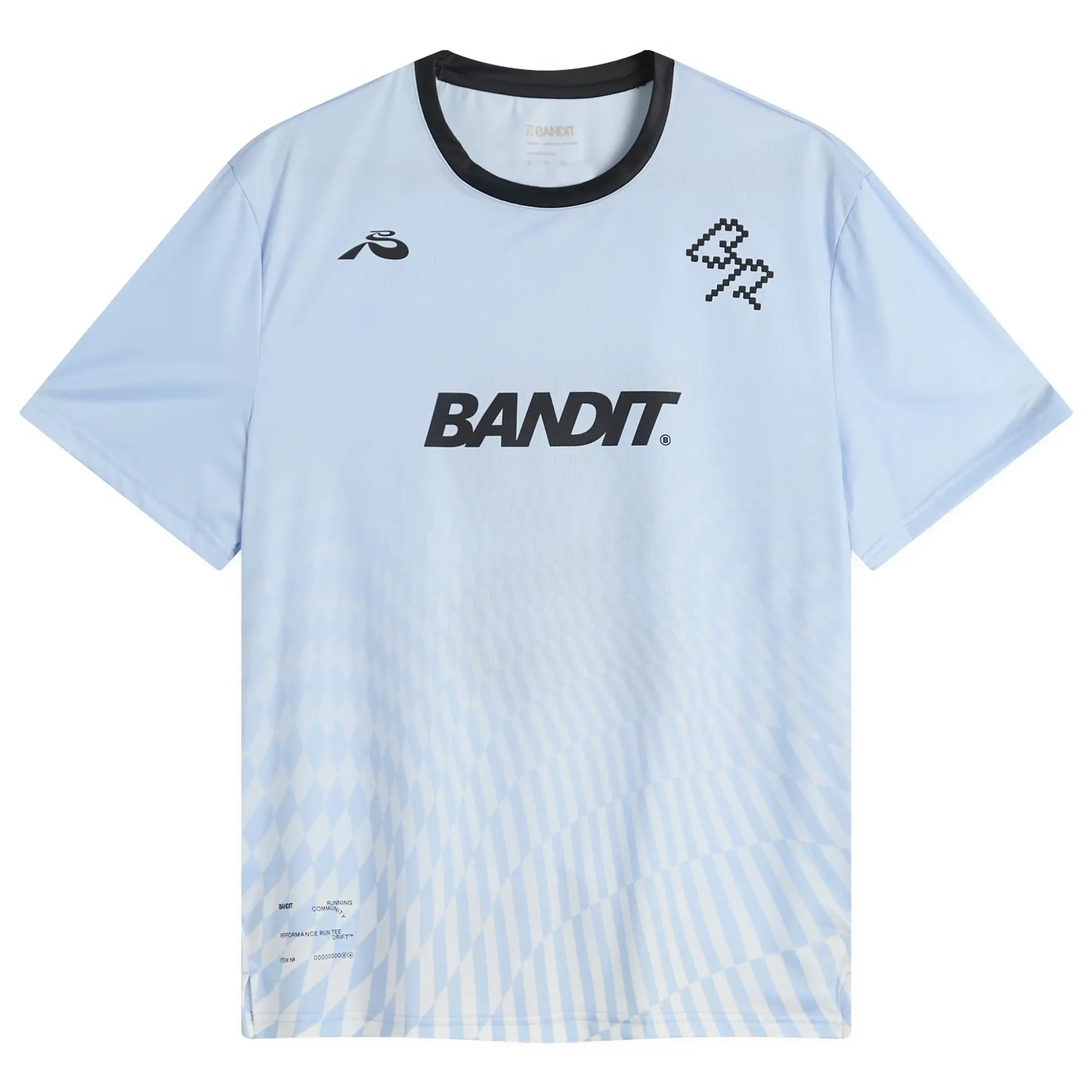 Bandit Men's Drift SS Printed Performance T-Shirt Undulating Gradient Check/Breeze Blue/Light Breeze Blue