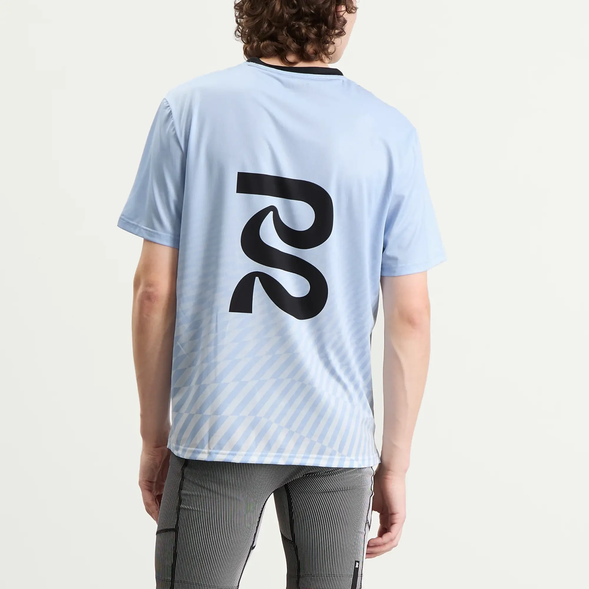 Bandit Men's Drift SS Printed Performance T-Shirt Undulating Gradient Check/Breeze Blue/Light Breeze Blue