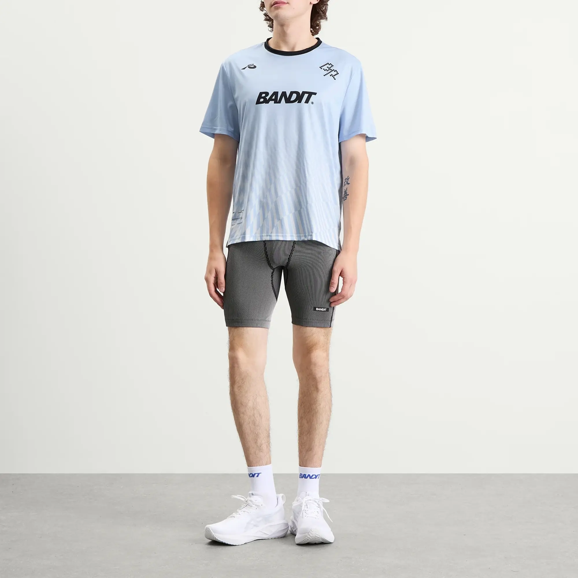 Bandit Men's Drift SS Printed Performance T-Shirt Undulating Gradient Check/Breeze Blue/Light Breeze Blue
