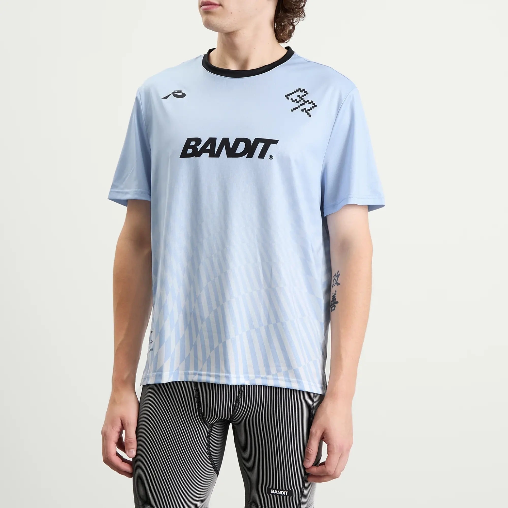 Bandit Men's Drift SS Printed Performance T-Shirt Undulating Gradient Check/Breeze Blue/Light Breeze Blue
