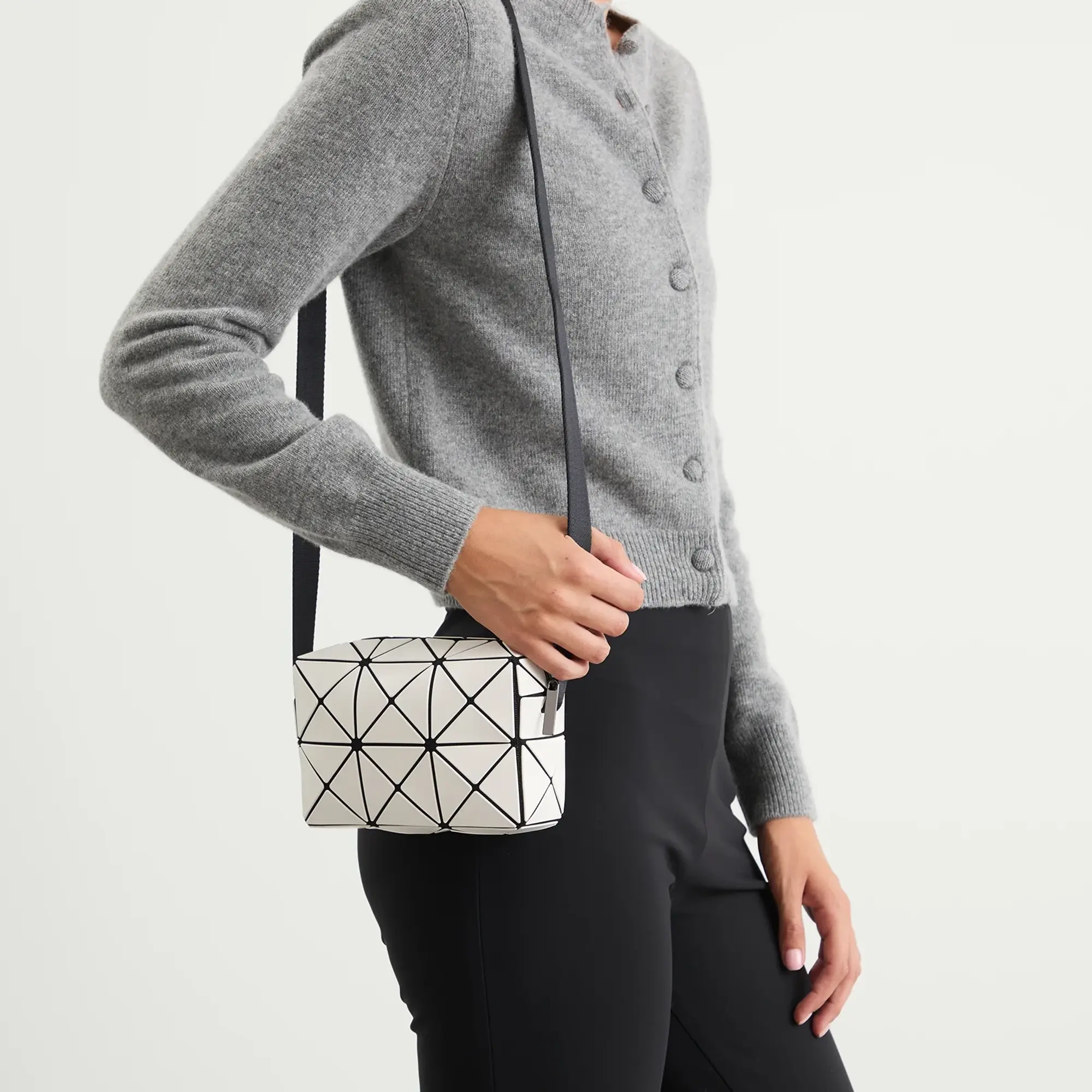 BAO BAO ISSEY MIYAKE Women's Cuboid Shoulder Bag Off White