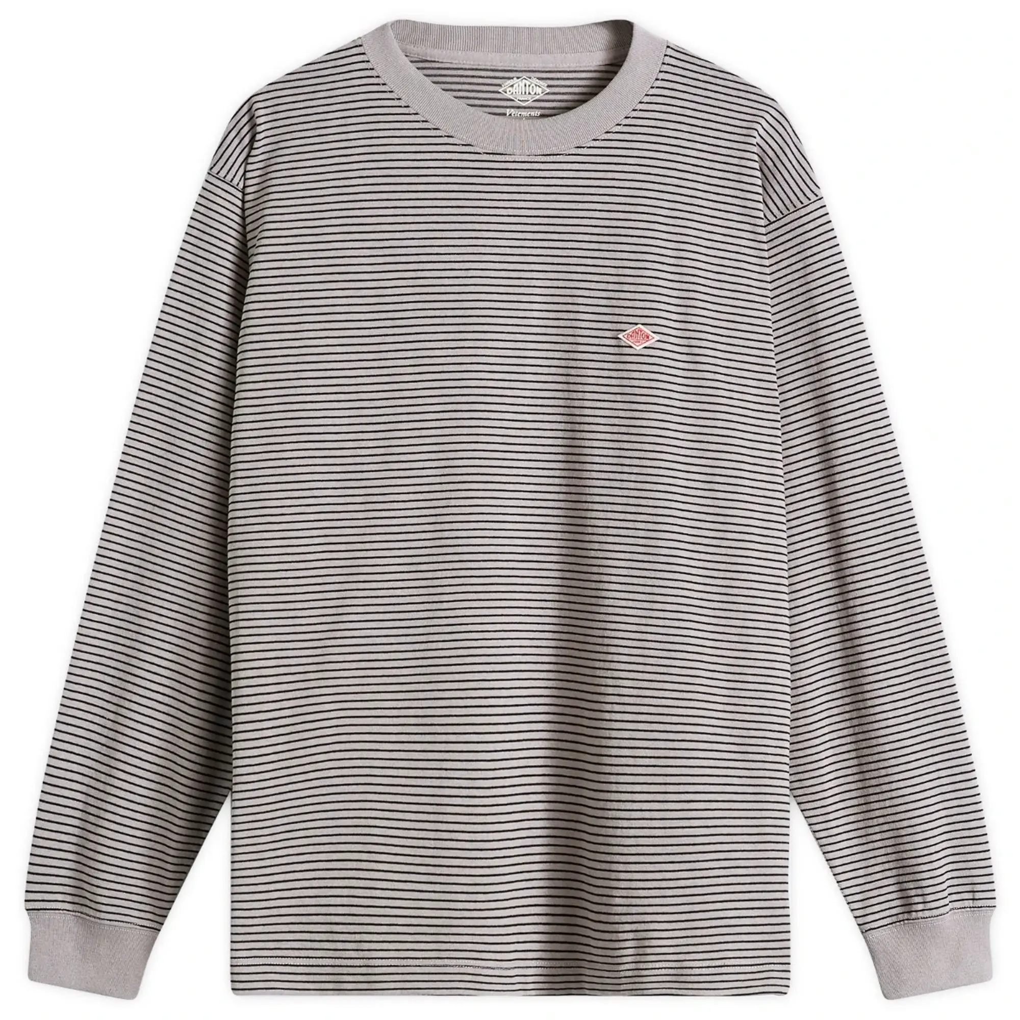 Danton Men's Long Sleeve Stripe T-Shirt Grey/Black Stripe