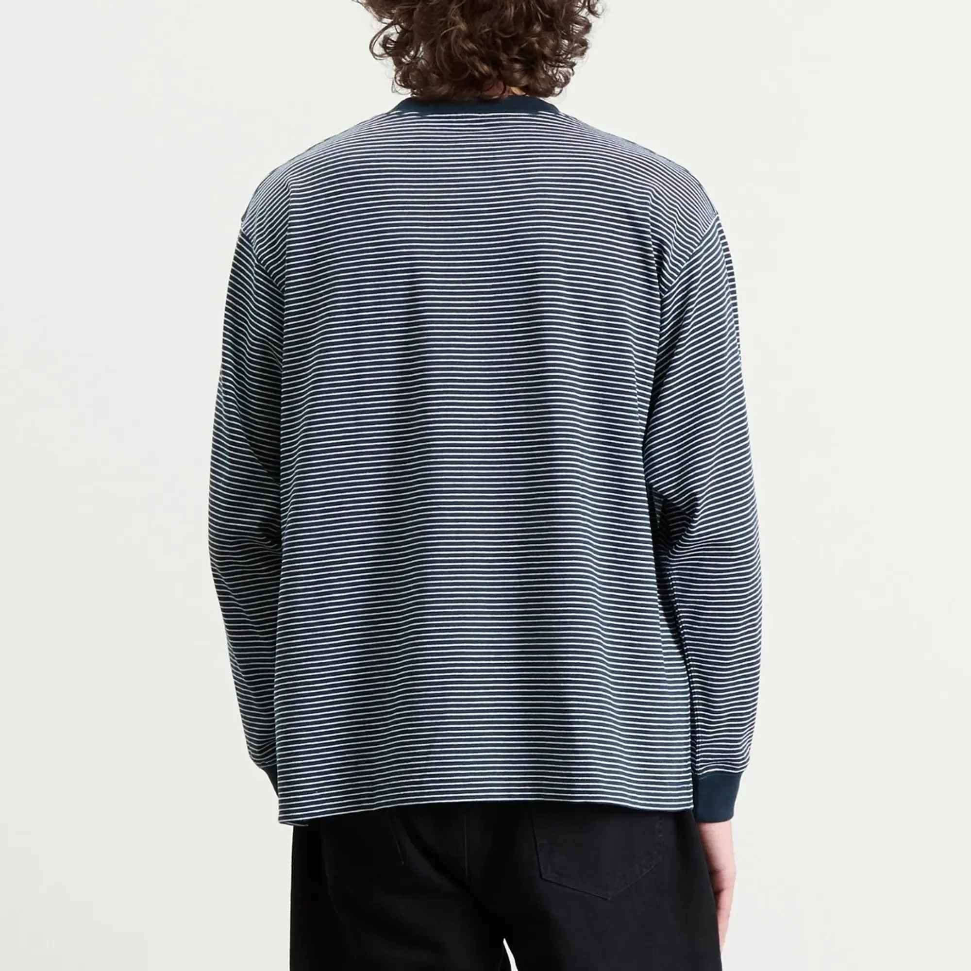 Danton Men's Long Sleeve Stripe T-Shirt Green/White Stripe