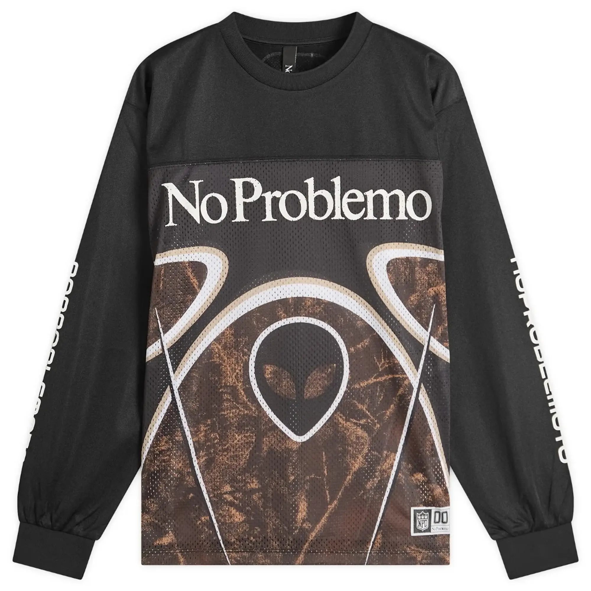 No Problemo Men's Alien Long Sleeve Moto Jersey Black