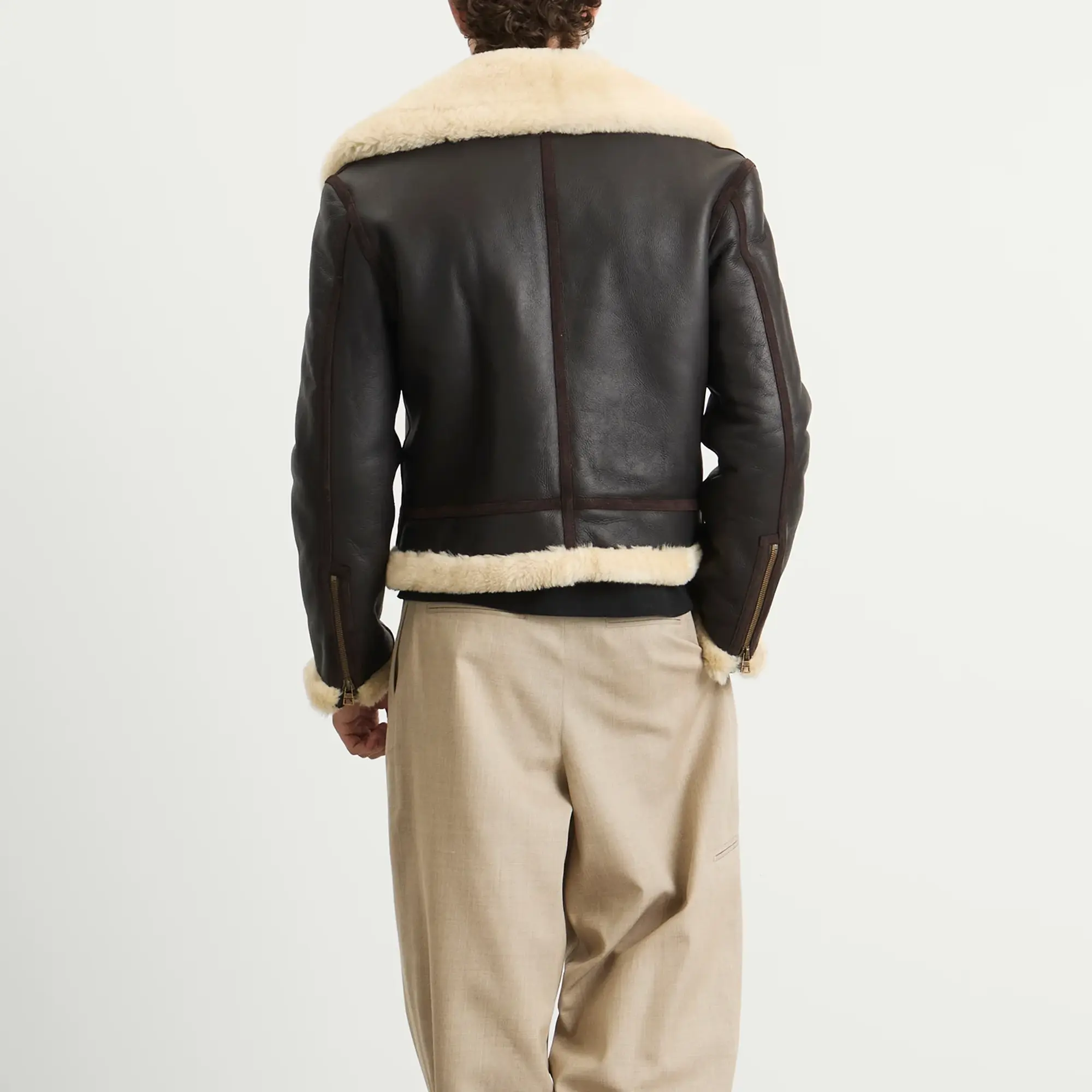JW Anderson Men's Aviator Jacket Dark Brown