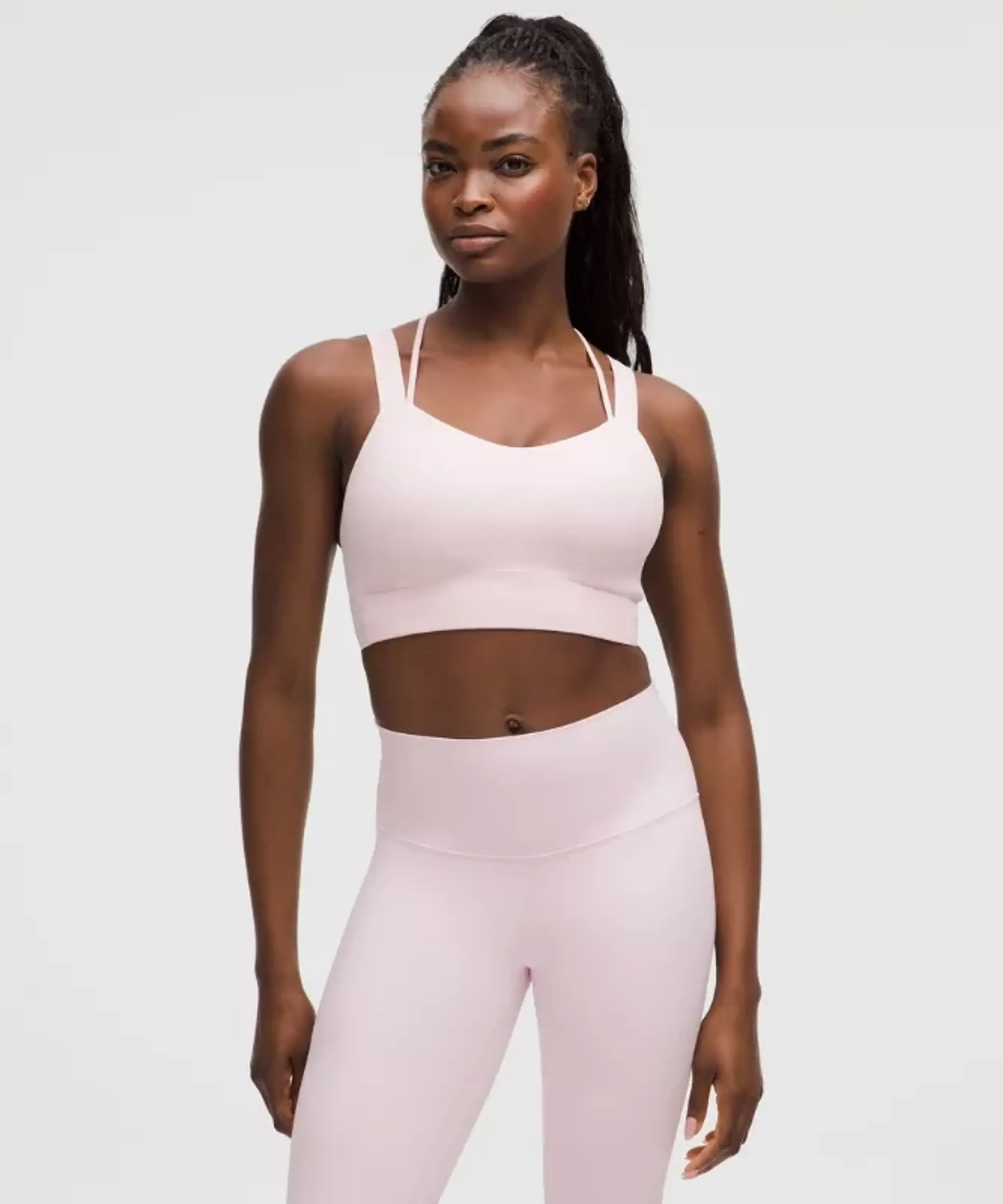 lululemon – Women's Like a Cloud Longline Sports Bra Light Support, D/DD Cup – Color Pink – Size 10