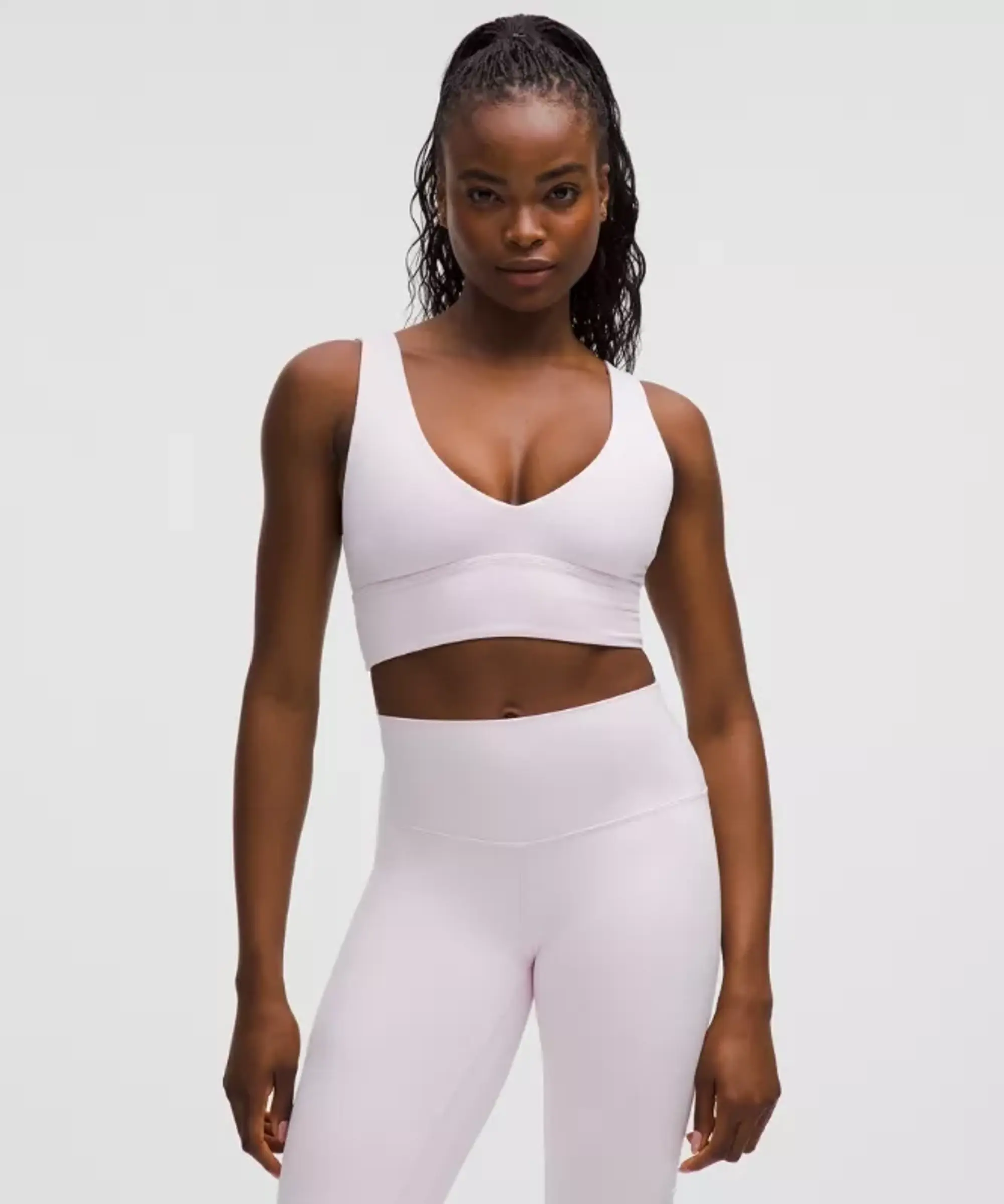 lululemon – Women's Align V-Neck Sports Bra Light Support, C/D Cup – Color Pink – Size 10