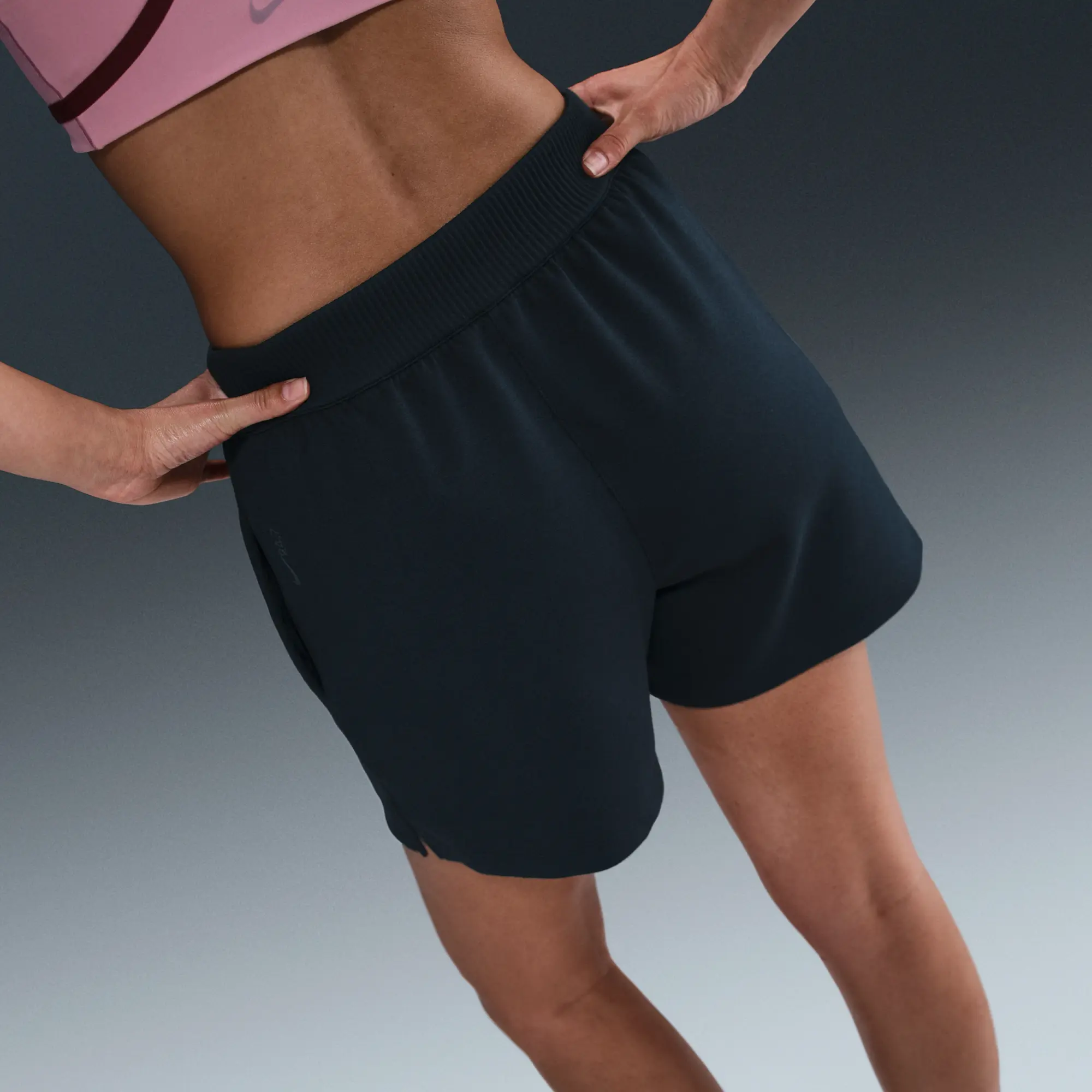 Nike 24.7 ImpossiblySoft Women's Dri-FIT Mid-Rise Loose 10cm (approx.) Shorts - Black - Polyester/Modal/Cotton