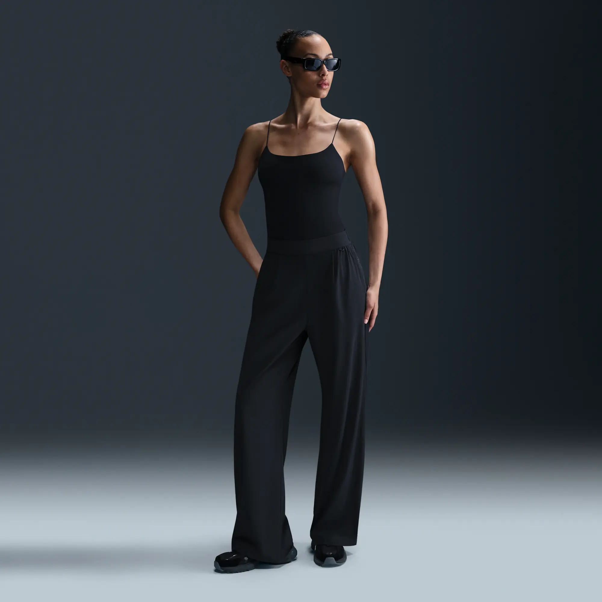 Nike 24.7 PerfectStretch Women's Dri-FIT High-Waisted Loose Wide-Leg Trousers - Black - Polyester/Elastane