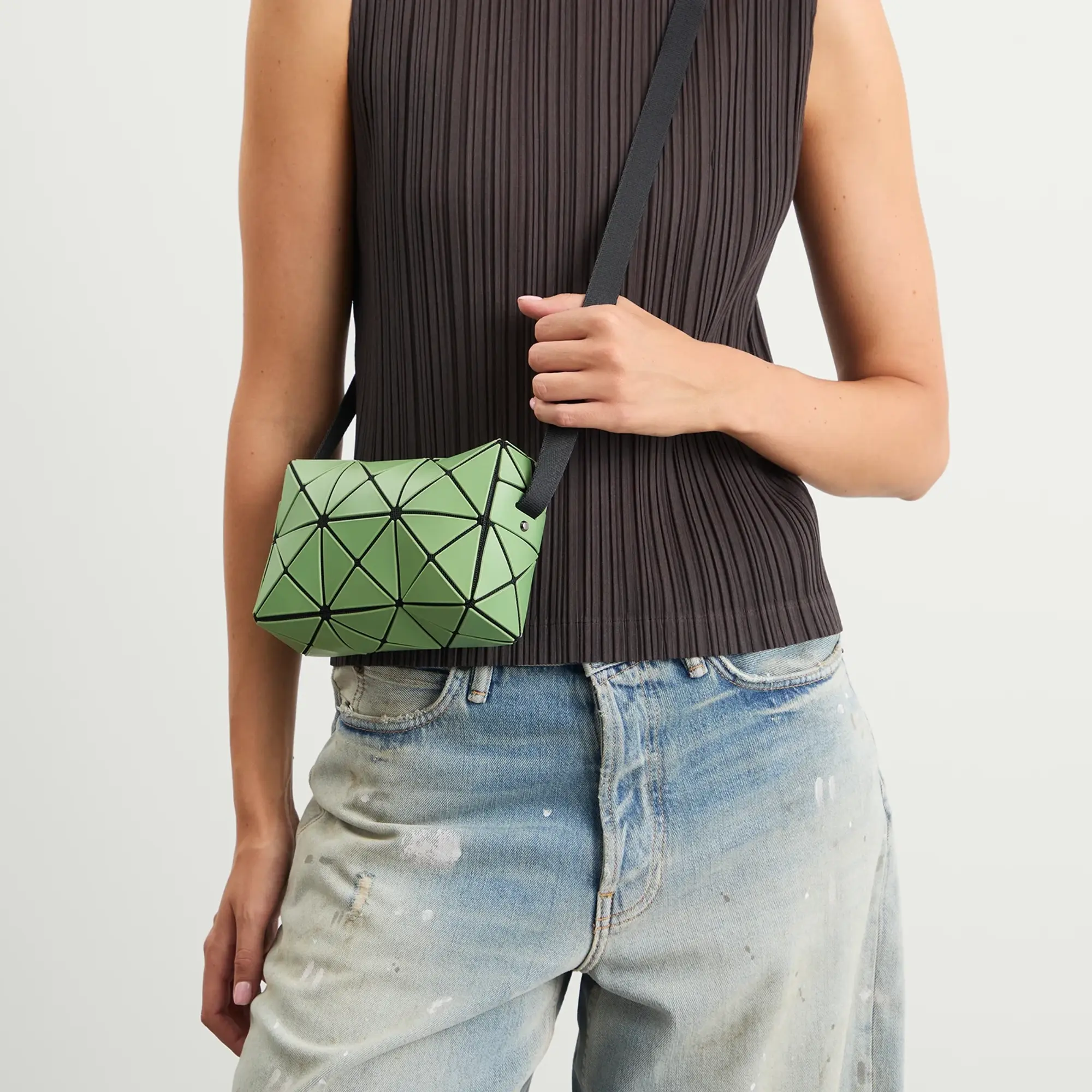 BAO BAO ISSEY MIYAKE Women's Cuboid Shoulder Bag Matcha