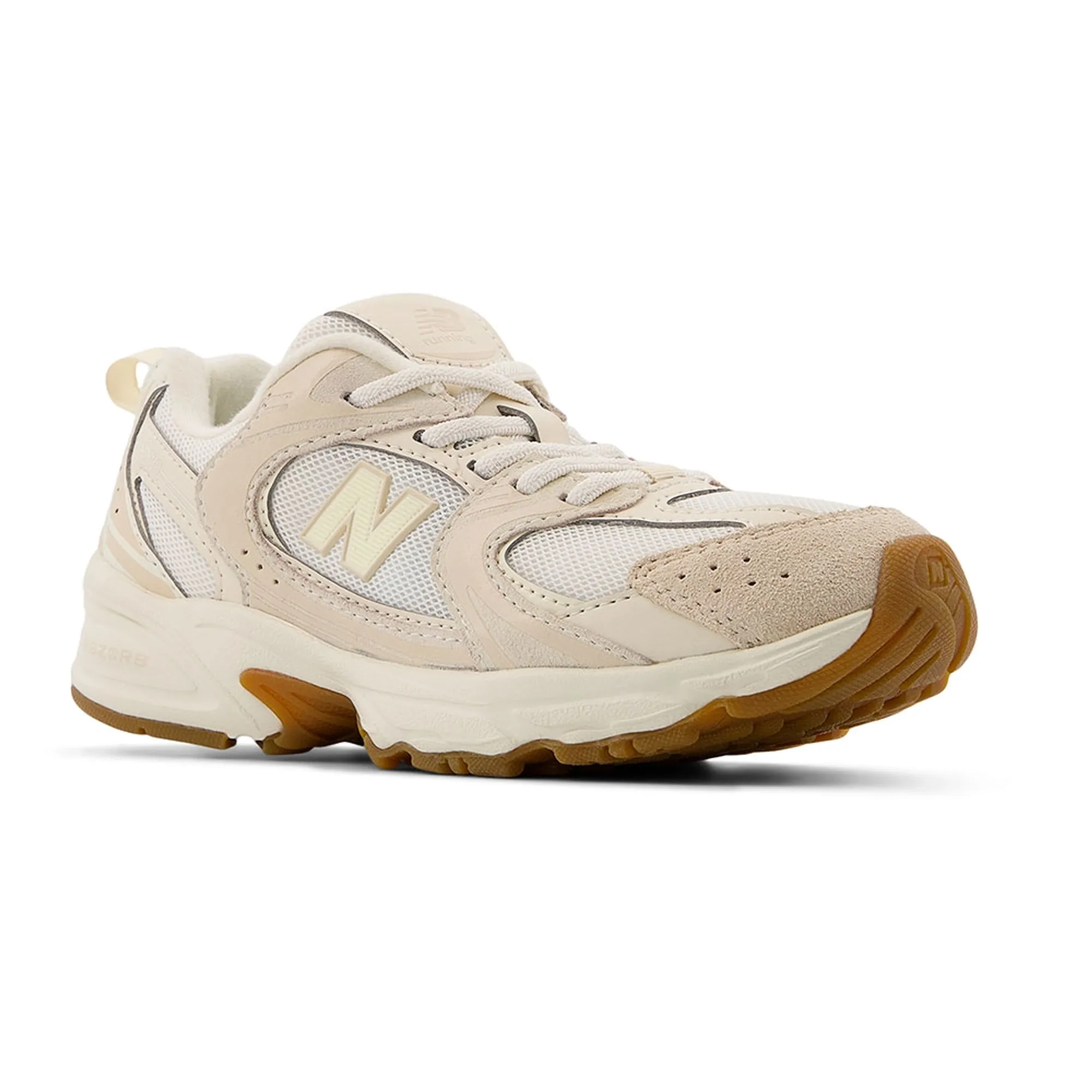 New Balance Kids' 530 BUNGEE in Beige Leather