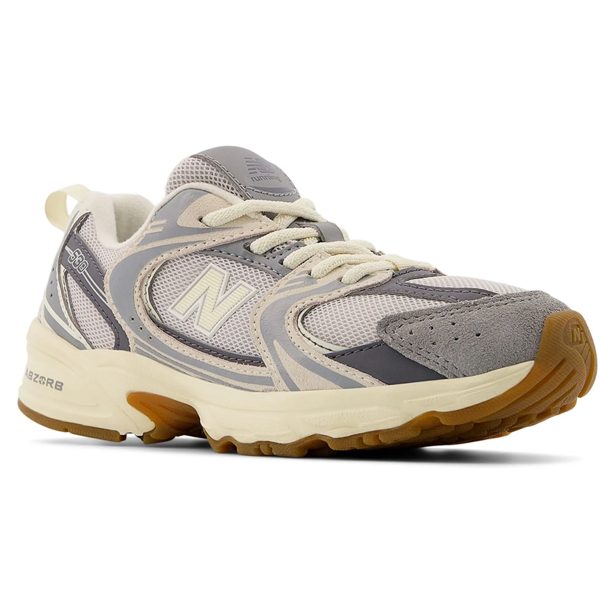 New Balance Kids' 530 BUNGEE in Grey Leather