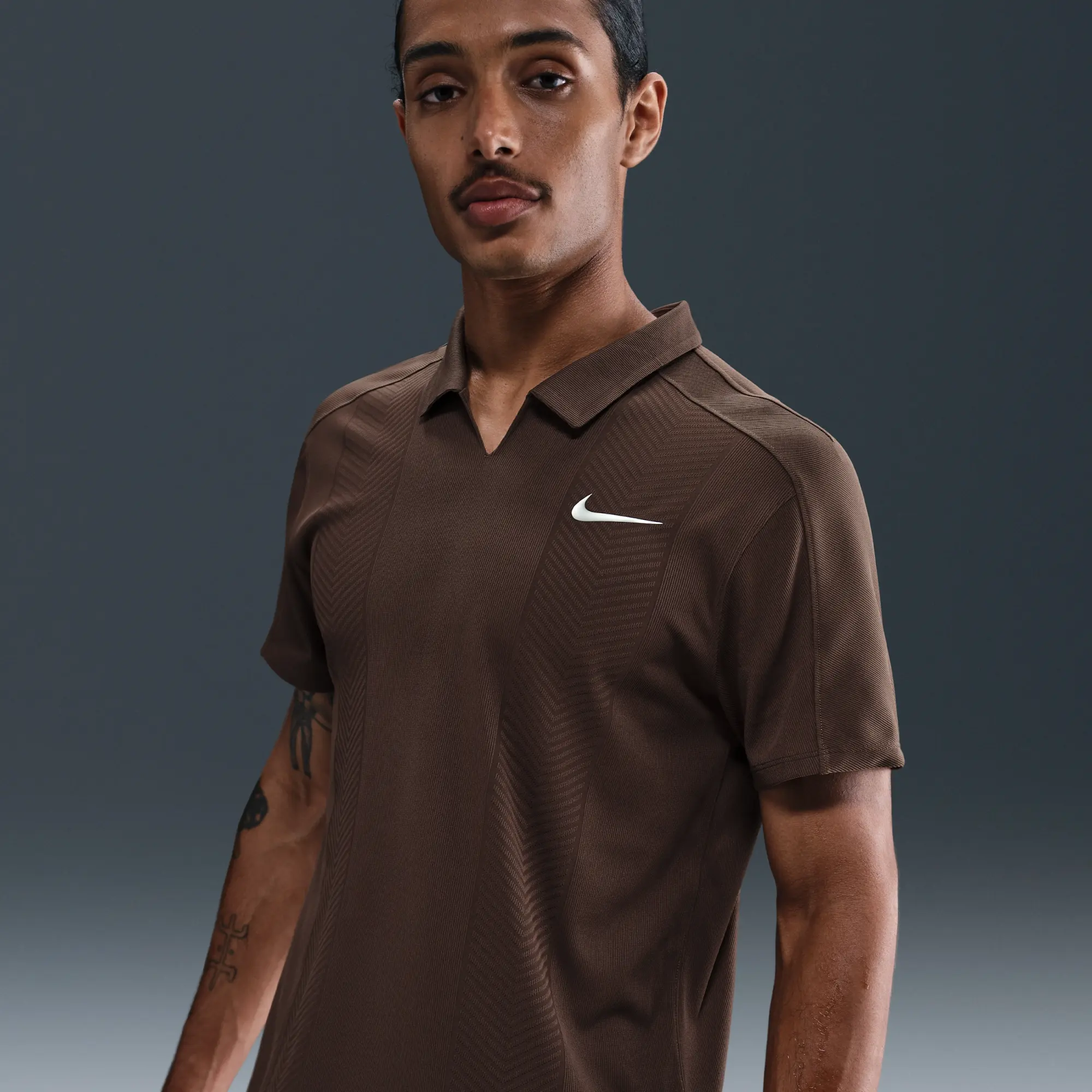 NikeCourt Slam Men's Dri-FIT ADV Tennis Polo - Baroque Brown - Sustainable Materials