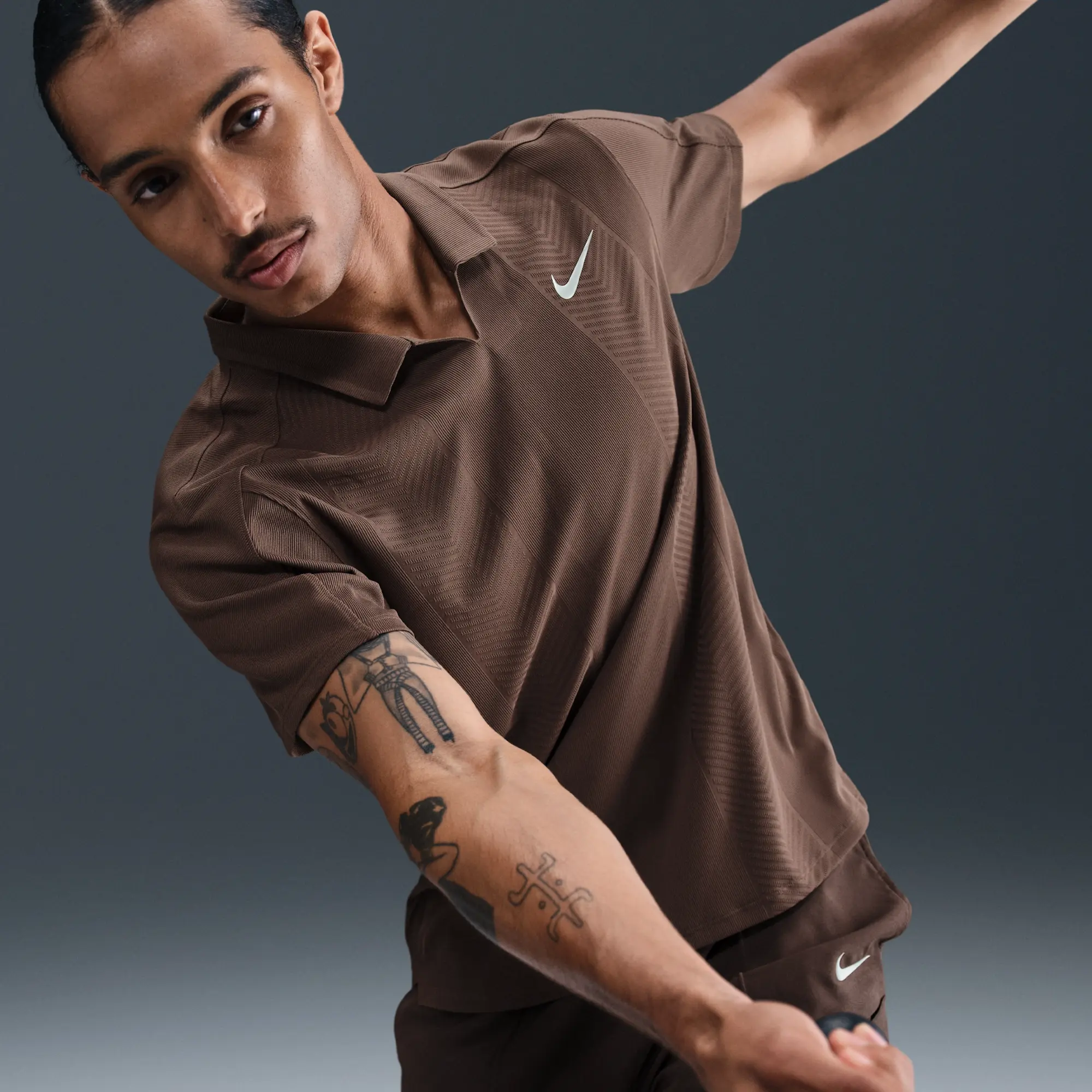 NikeCourt Slam Men's Dri-FIT ADV Tennis Polo - Baroque Brown - Sustainable Materials
